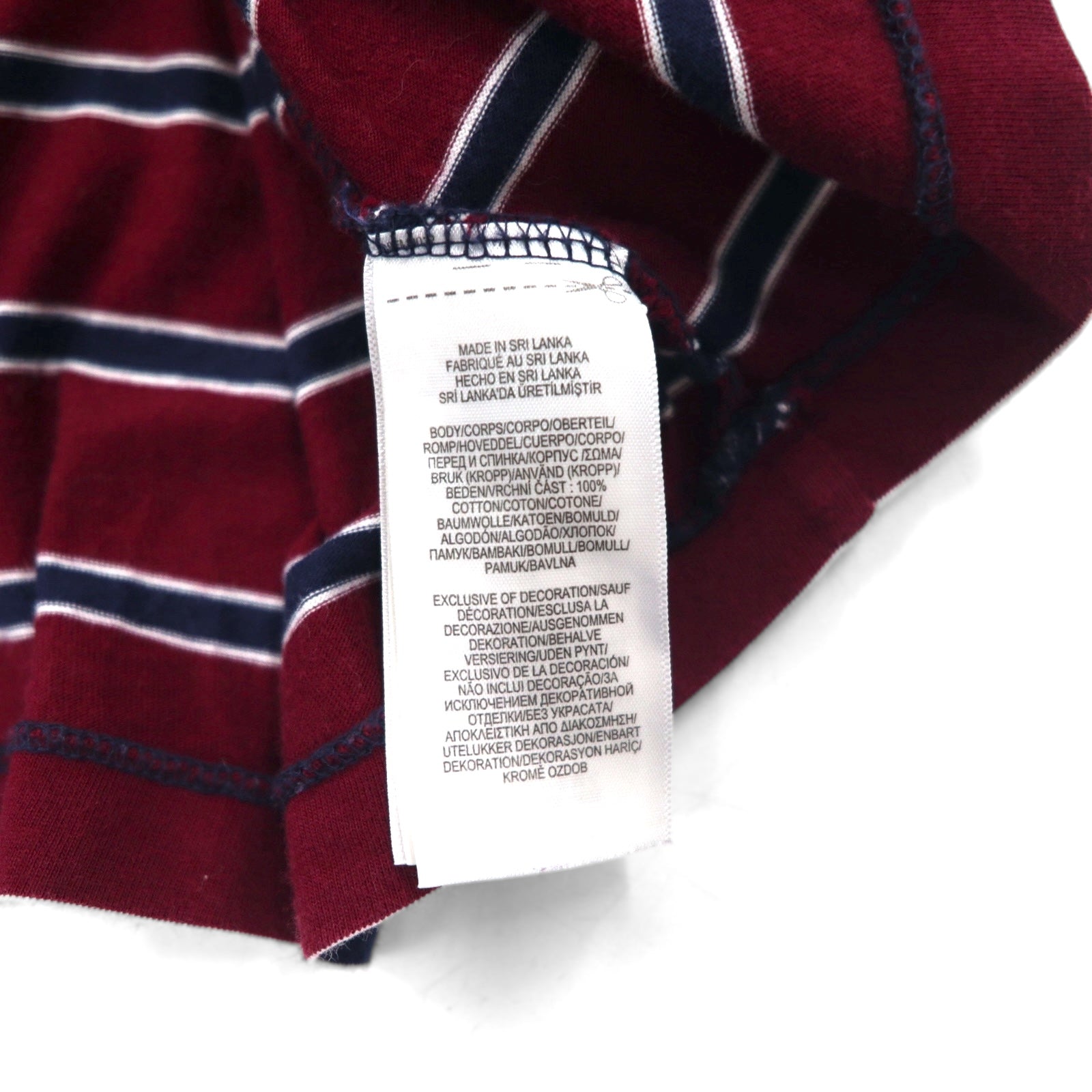 POLO RALPH LAUREN T-shirt a righe multicolore con taschino, taglia S, multicolore, cotone, logo RLFC ricamato, made in Sri Lanka