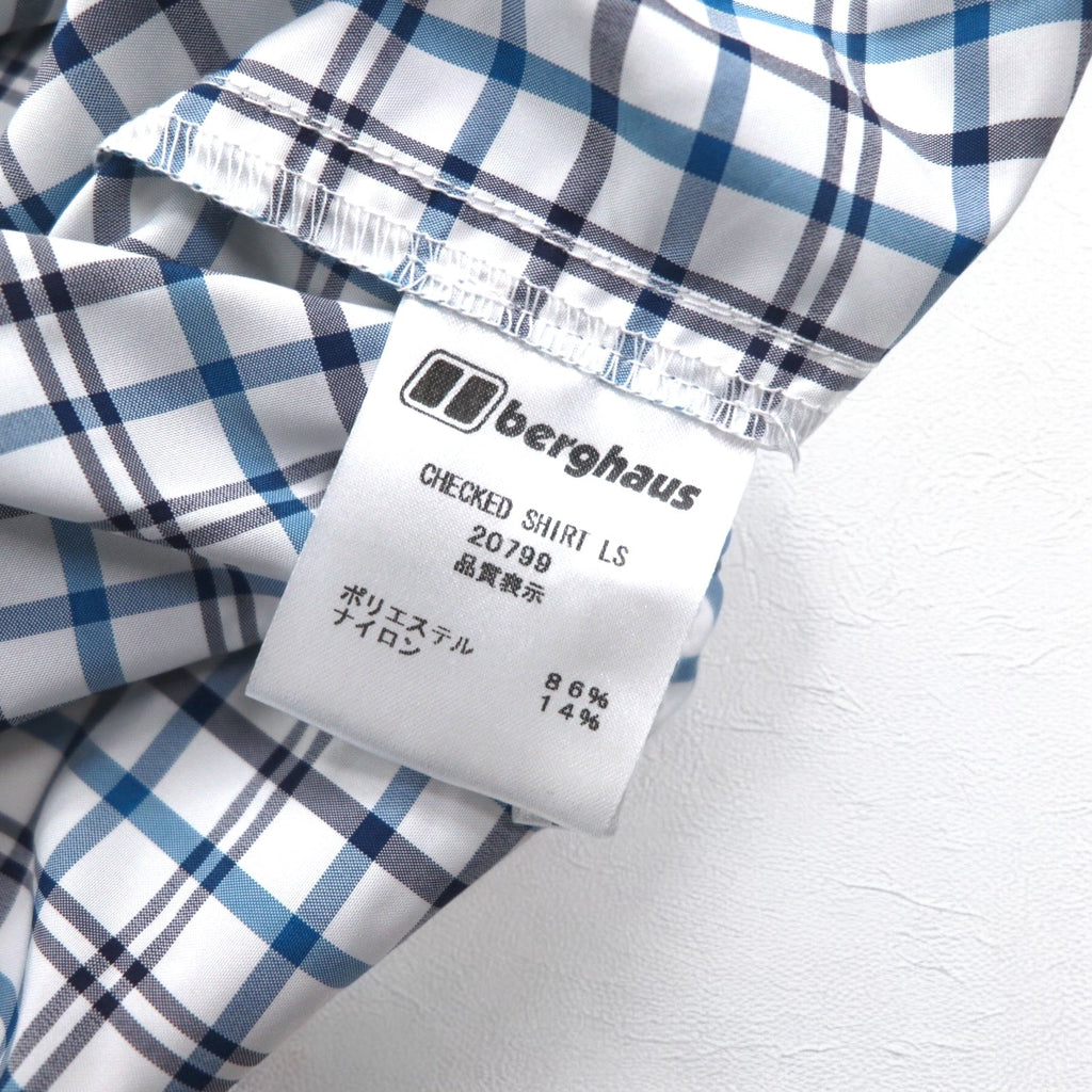 Camicia Berghaus Drytech M bianco/blu a quadri poliestere CHECKED SHIRT LS 20799