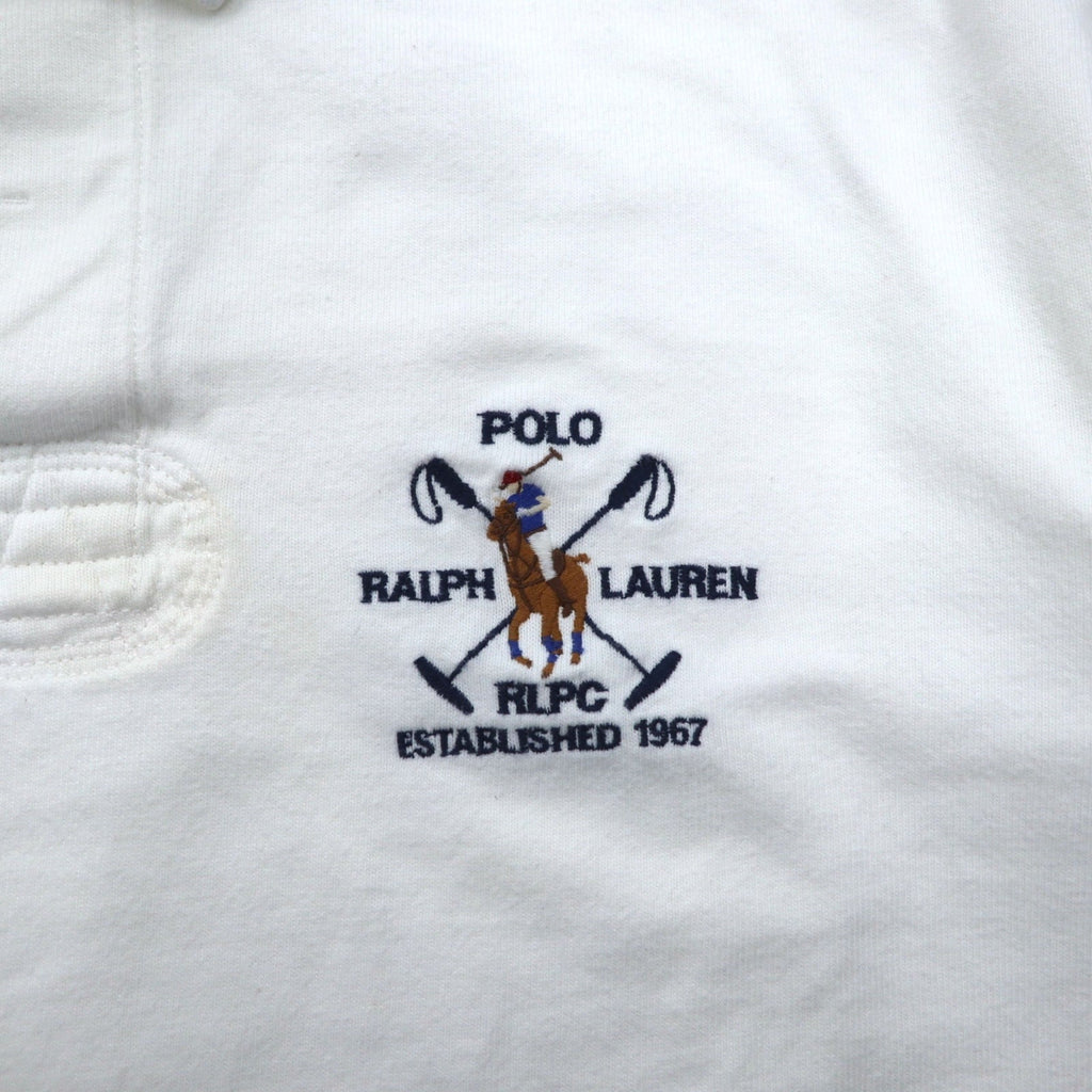 Polo by Ralph Lauren 90年代 RLPC ポニー刺繍 ラガーシャツ XL ホワイト スリランカ製