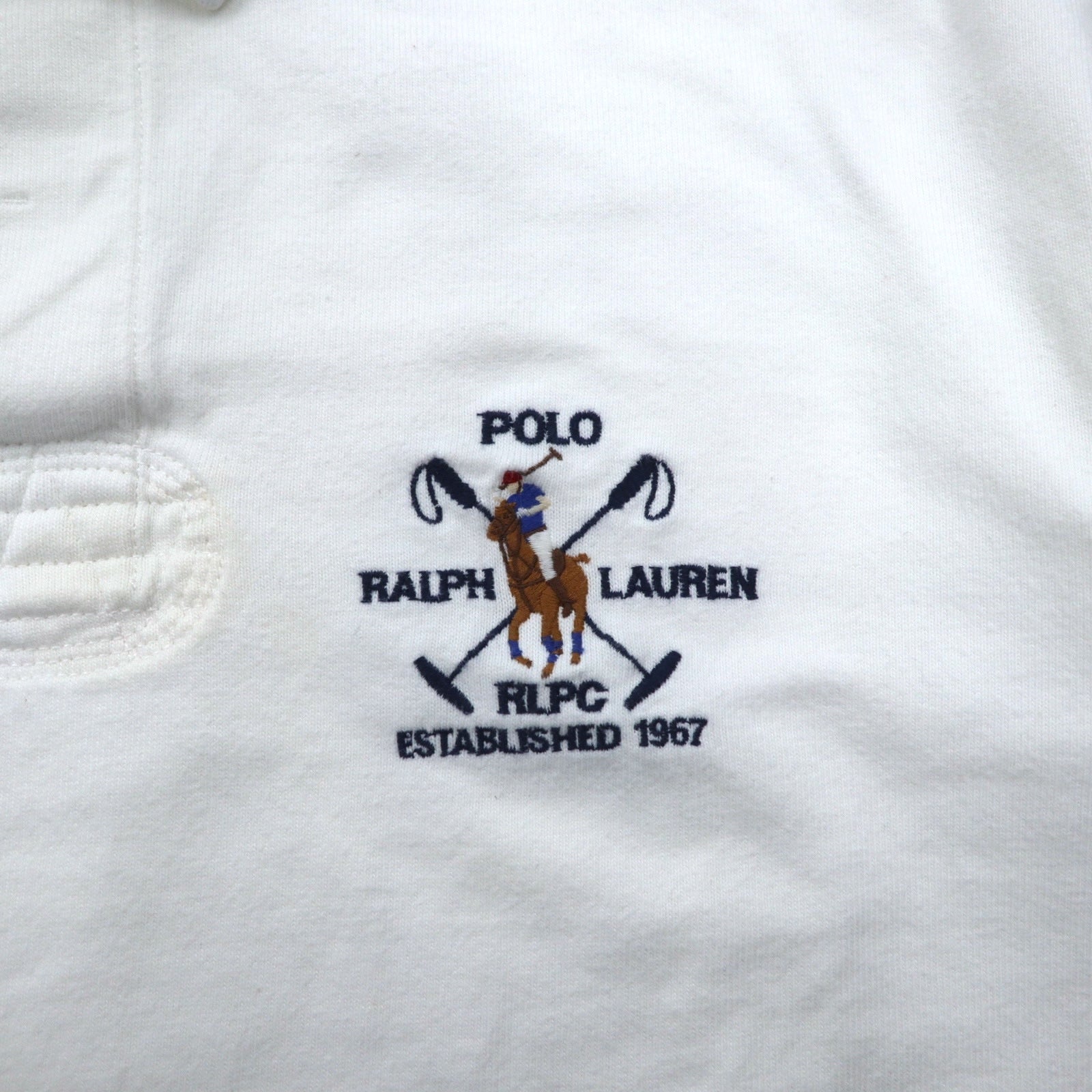Polo by Ralph Lauren 90年代 RLPC ポニー刺繍 ラガーシャツ XL ホワイト スリランカ製