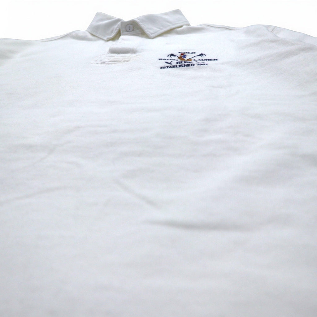 Polo by Ralph Lauren 90年代 RLPC ポニー刺繍 ラガーシャツ XL ホワイト スリランカ製