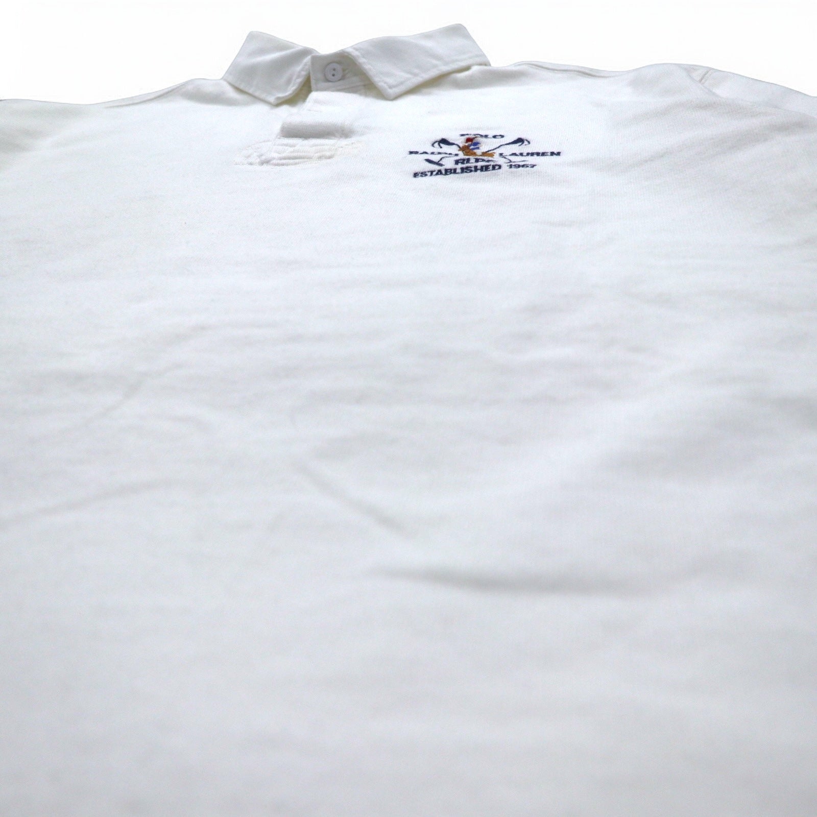 Polo by Ralph Lauren 90年代 RLPC ポニー刺繍 ラガーシャツ XL ホワイト スリランカ製
