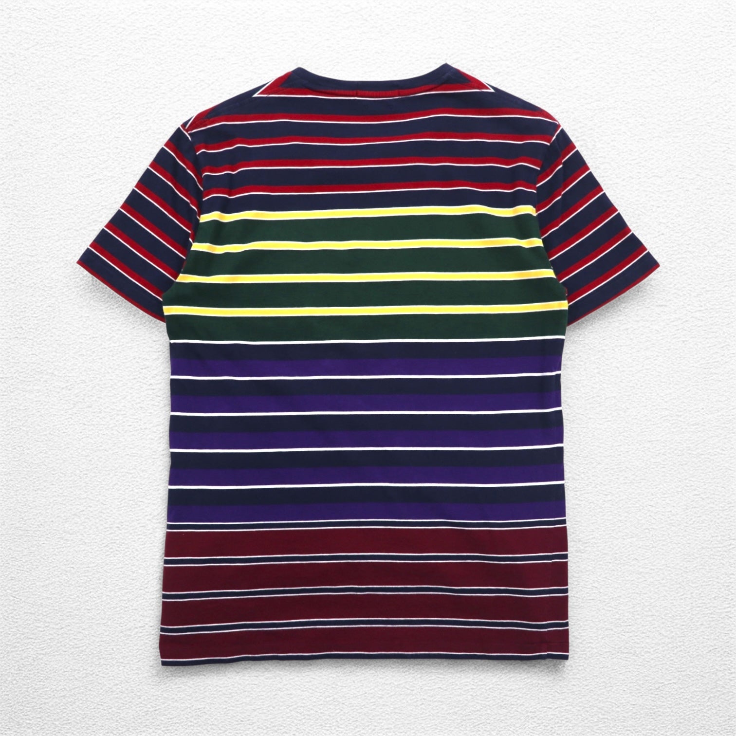 POLO RALPH LAUREN T-shirt a righe multicolore con taschino, taglia S, multicolore, cotone, logo RLFC ricamato, made in Sri Lanka
