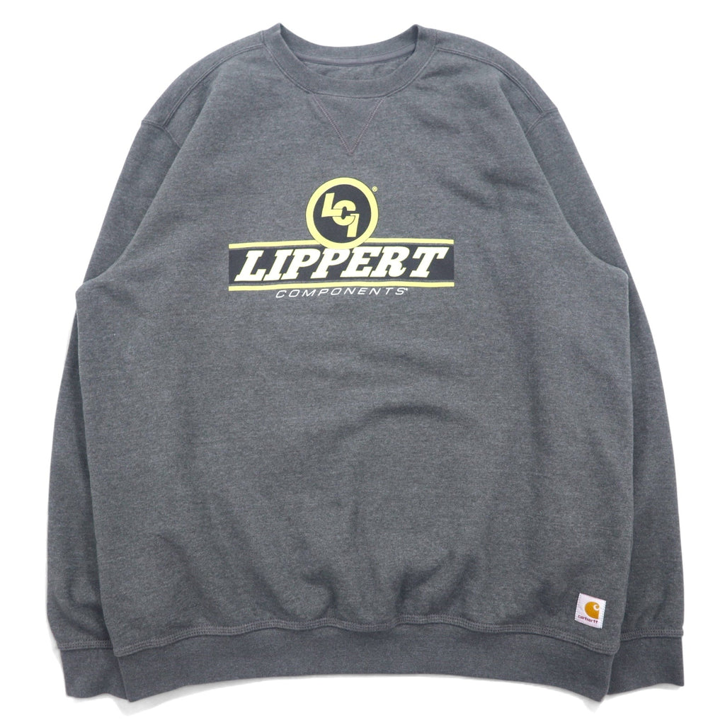 carhartt Felpa girocollo midweight XL grigio cotone felpata interno Stampa azienda US LIPPERT MIDWEIGHT CREWNECK SWEATSHIRT K124 026 Prodotto in Messico