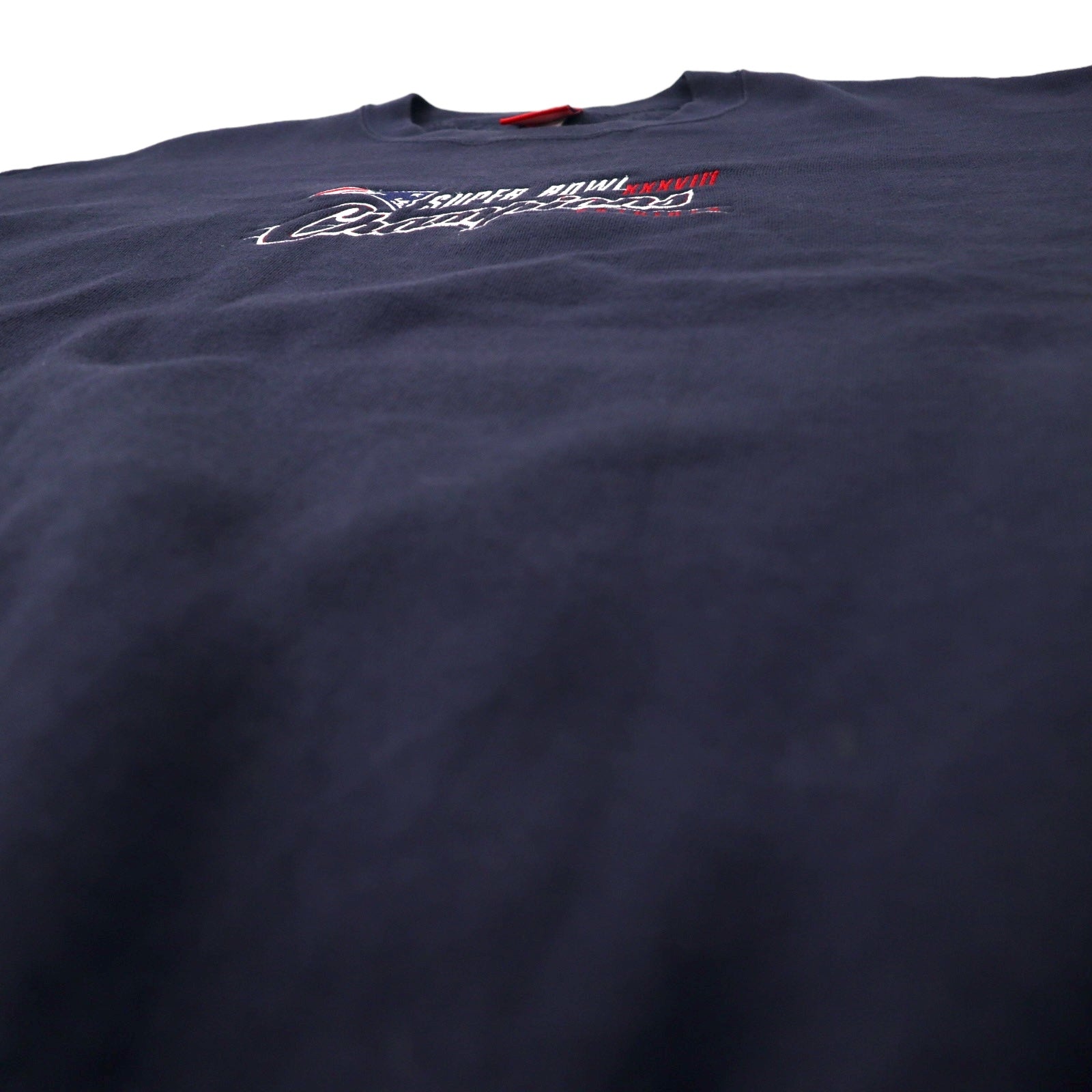 NFL Patriots felpa ricamata taglia XL blu navy cotone interno felpato SUPER BOWL Champions taglia grande