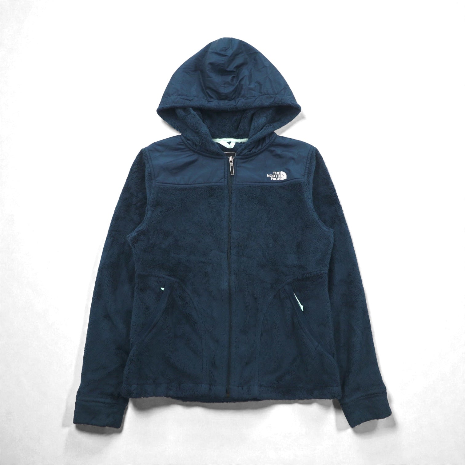 THE NORTH FACE フーデッド フリースジャケット ジップパーカー S ネイビー ドローコード OSO HOODIE ARHB US規格