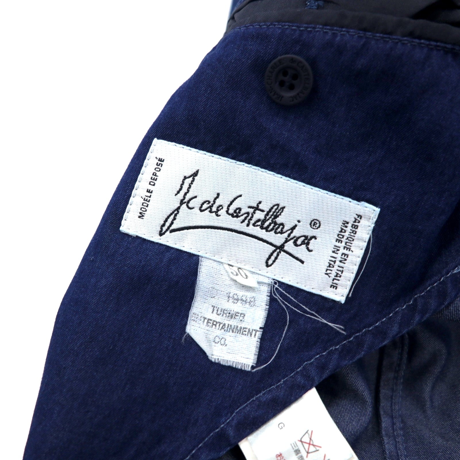 JC de Castelbajac × TURNER ENTERTAINMENT Made in Italy Anni '90 Blazer sartoriale 2 bottoni in denim Made in Italy 50 Blu Cotone TOM & JERRY Tom & Jerry