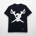 STUSSY T-shirt con stampa teschio pirata S nero cotone Made in Mexico