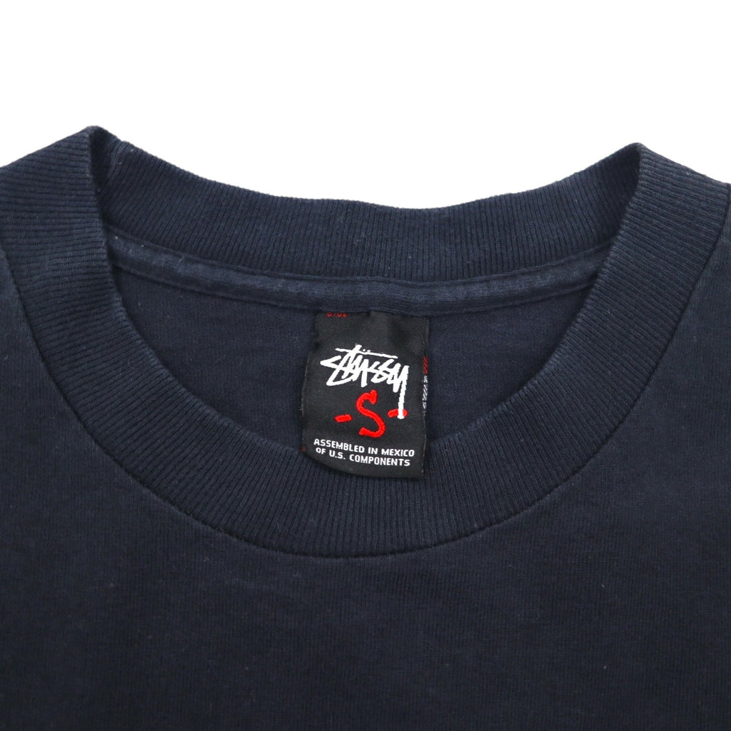 STUSSY T-shirt con stampa teschio pirata S nero cotone Made in Mexico