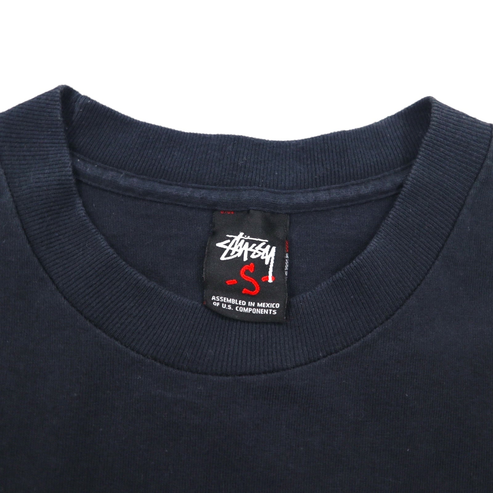 STUSSY T-shirt con stampa teschio pirata S nero cotone Made in Mexico