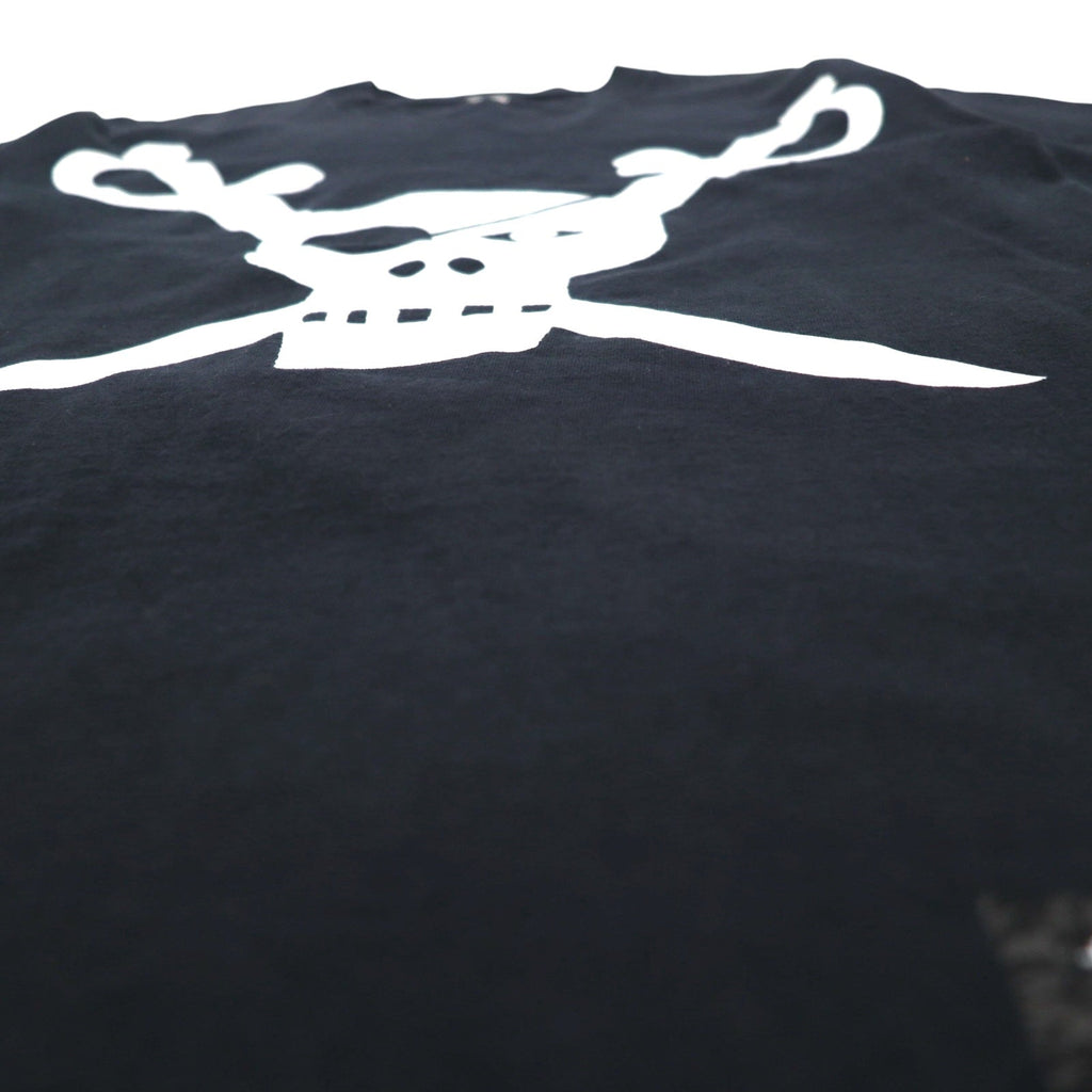 STUSSY T-shirt con stampa teschio pirata S nero cotone Made in Mexico