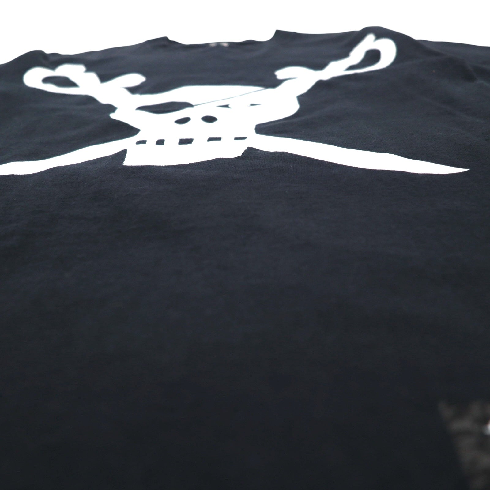 STUSSY T-shirt con stampa teschio pirata S nero cotone Made in Mexico