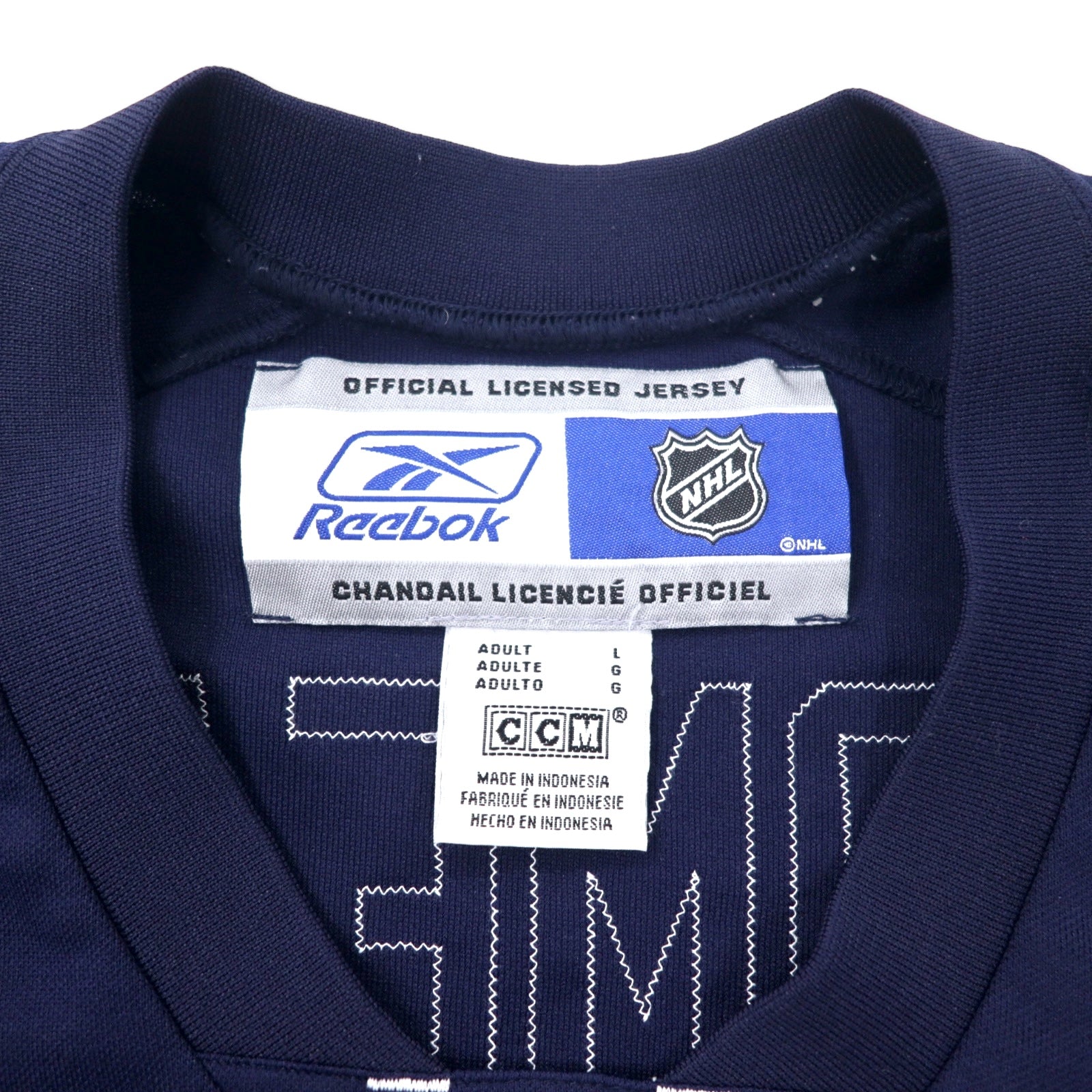 Reebok maglia da hockey L blu navy poliestere CCM jersey NHL NY ISLANDERS numerata taglia grande