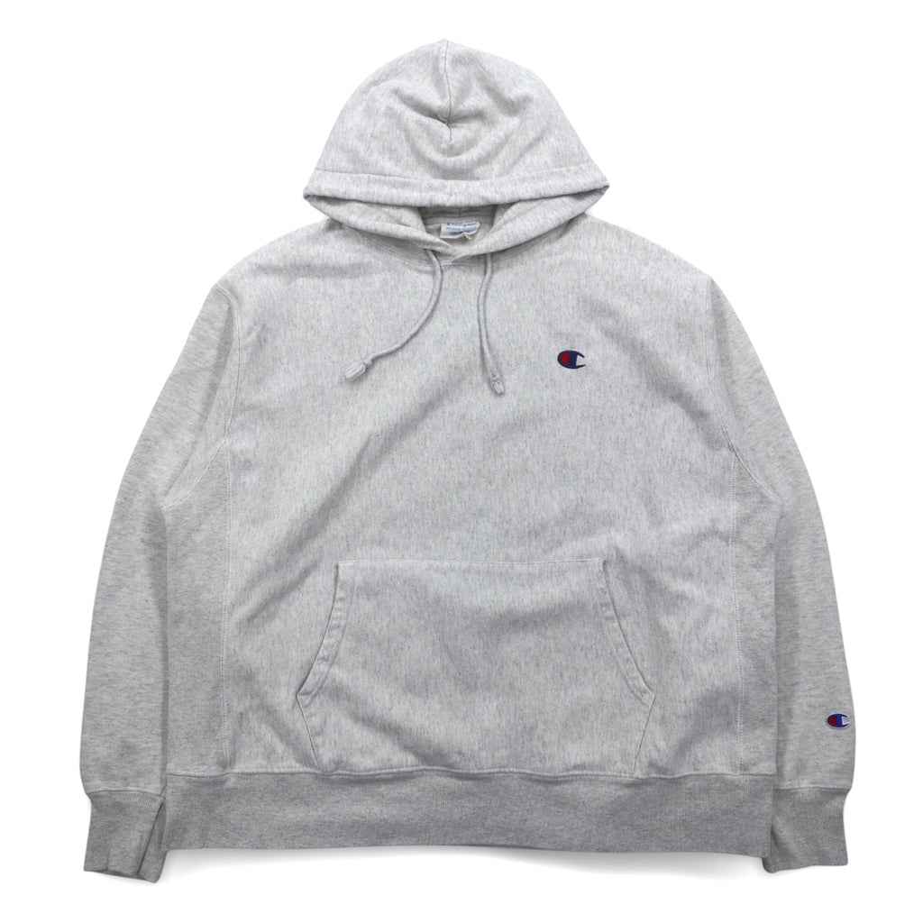 Champion ビッグサイズ リバースウィーブ REVERSE WEAVE プルオーバーパーカー 3XL グレー 青単タグ 復刻 ホンジュラス製