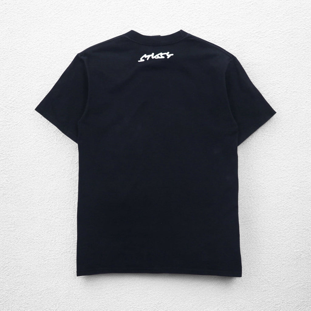 STUSSY T-shirt con stampa teschio pirata S nero cotone Made in Mexico