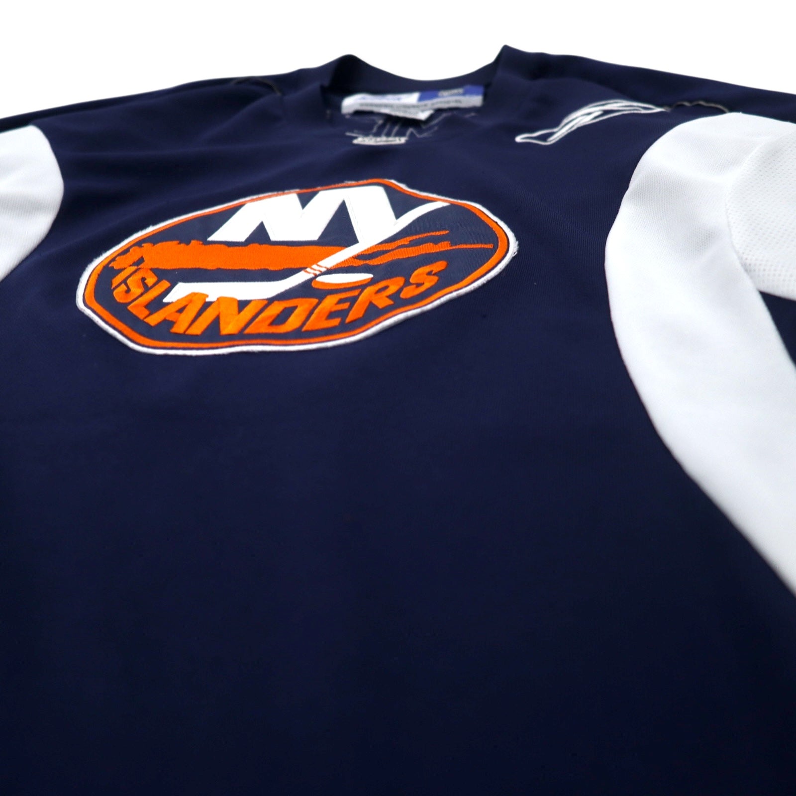 Reebok maglia da hockey L blu navy poliestere CCM jersey NHL NY ISLANDERS numerata taglia grande