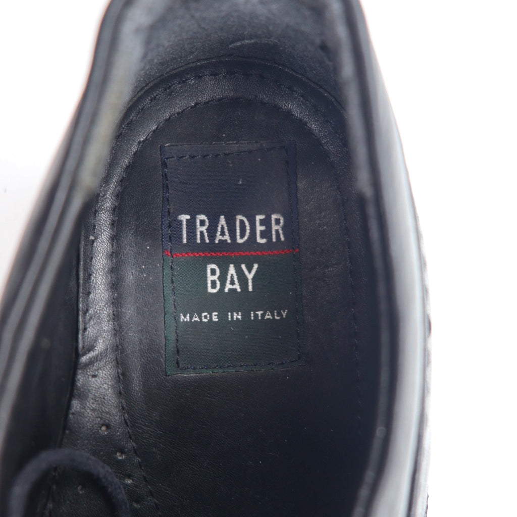 TRADER BAY イタリア製 プレーントゥ ドレスシューズ 27cm ブラック レザー 76444