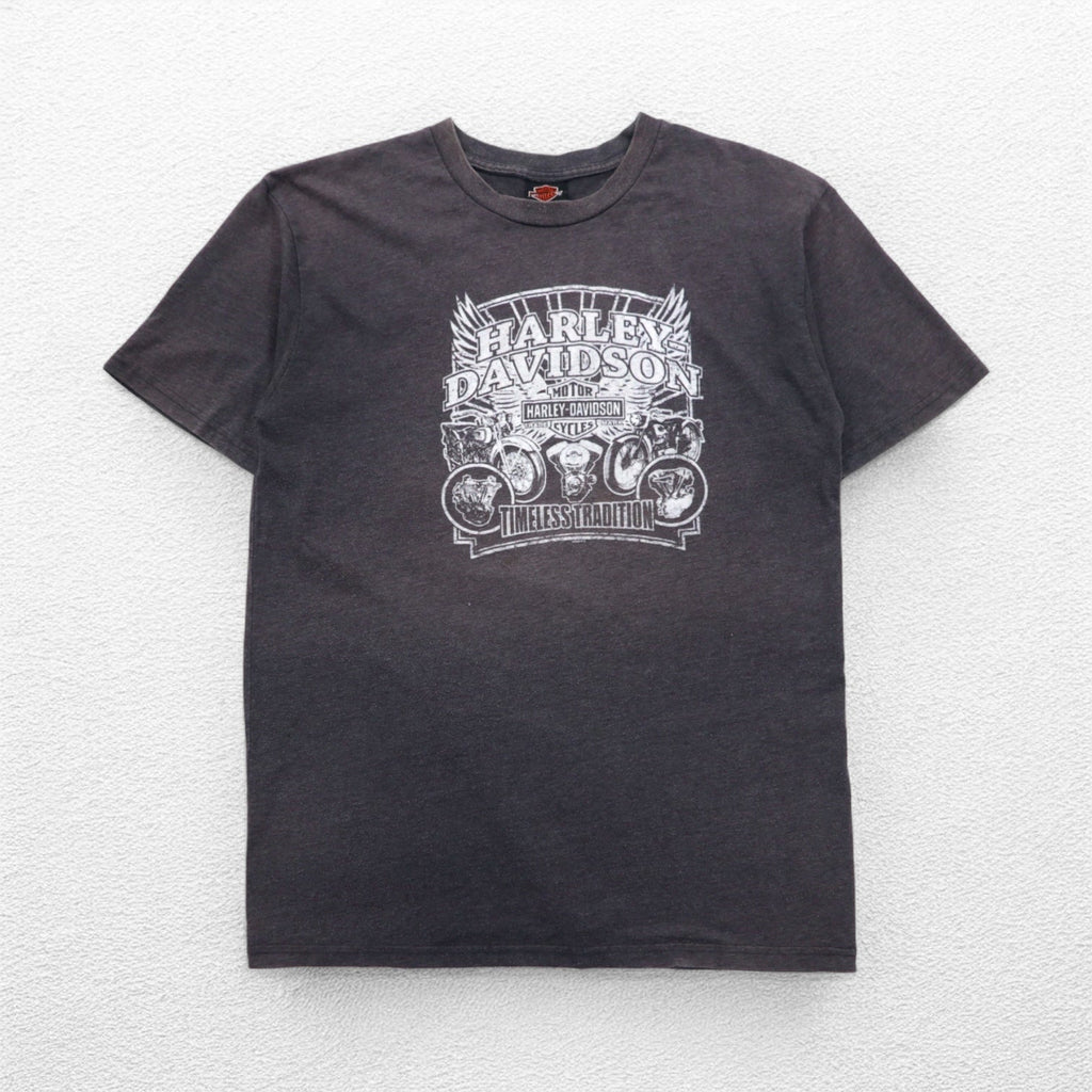 HARLEY DAVIDSON USA製 両面プリント Tシャツ XL グレー コットン ポリエステル MENPHIS