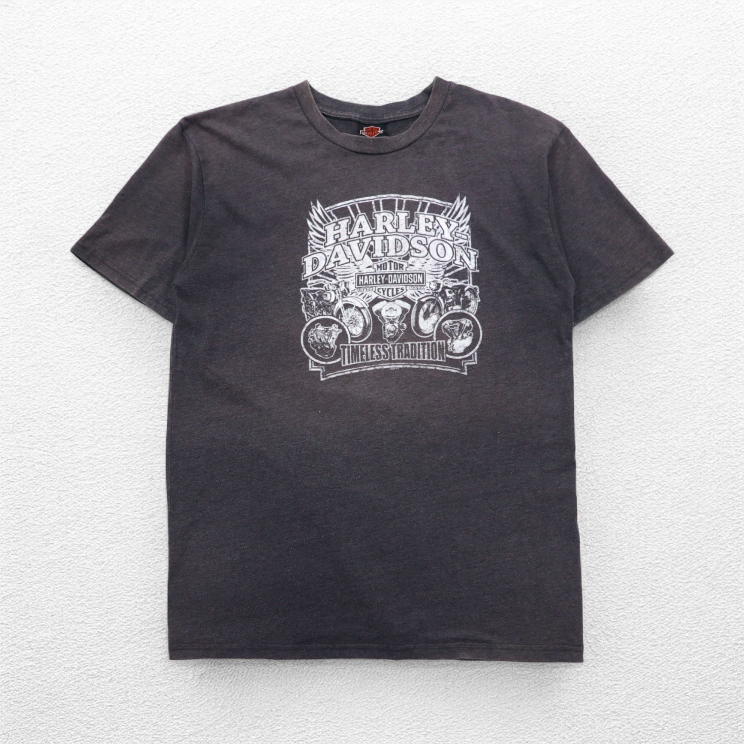 HARLEY DAVIDSON, maglietta made in USA con stampa su entrambi i lati, XL, grigia, cotone, poliestere, MENPHIS