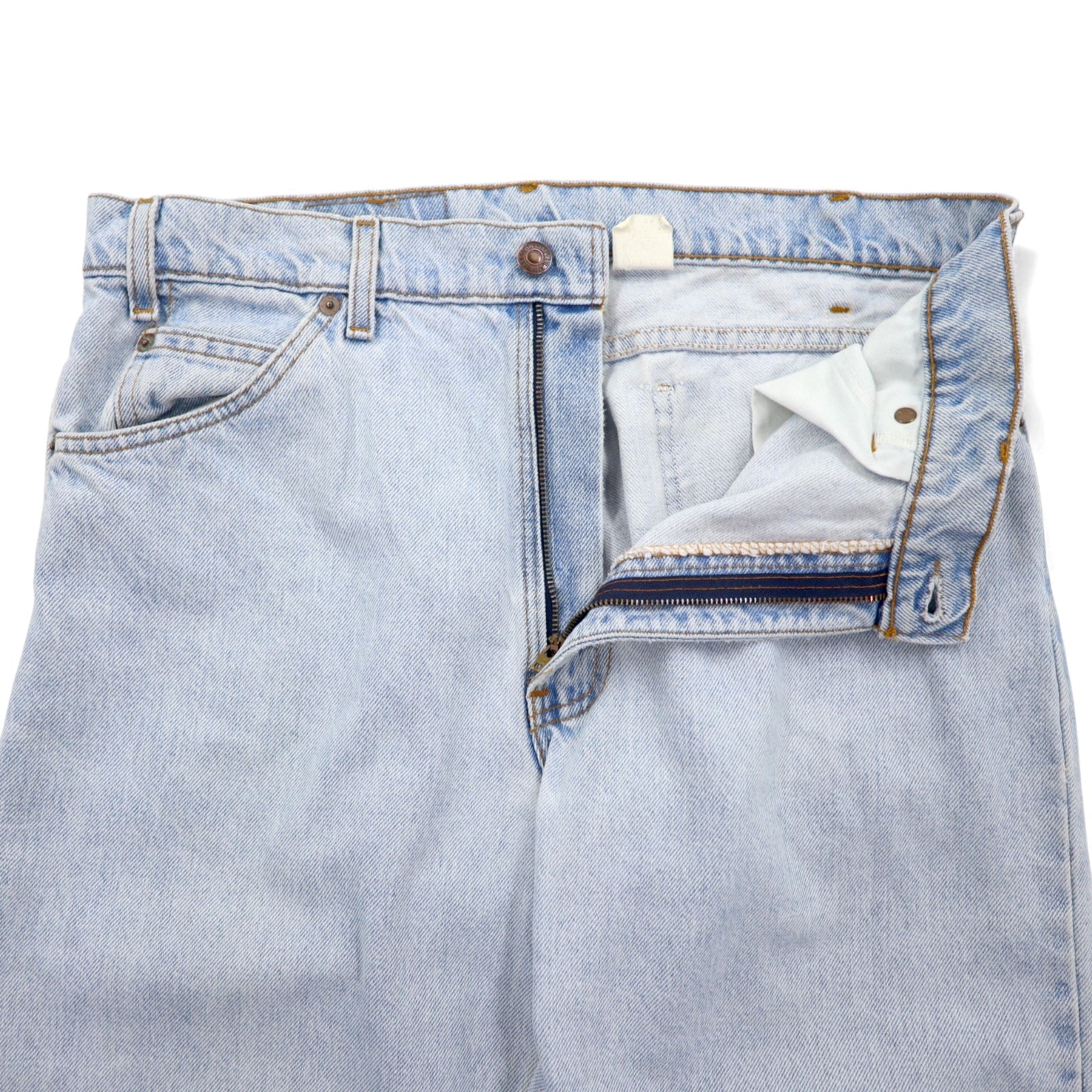Levi's USA 550 RELAXED FIT TAPERED Jeans a gamba affusolata 34 blu cotone cerniera patta etichetta arancione