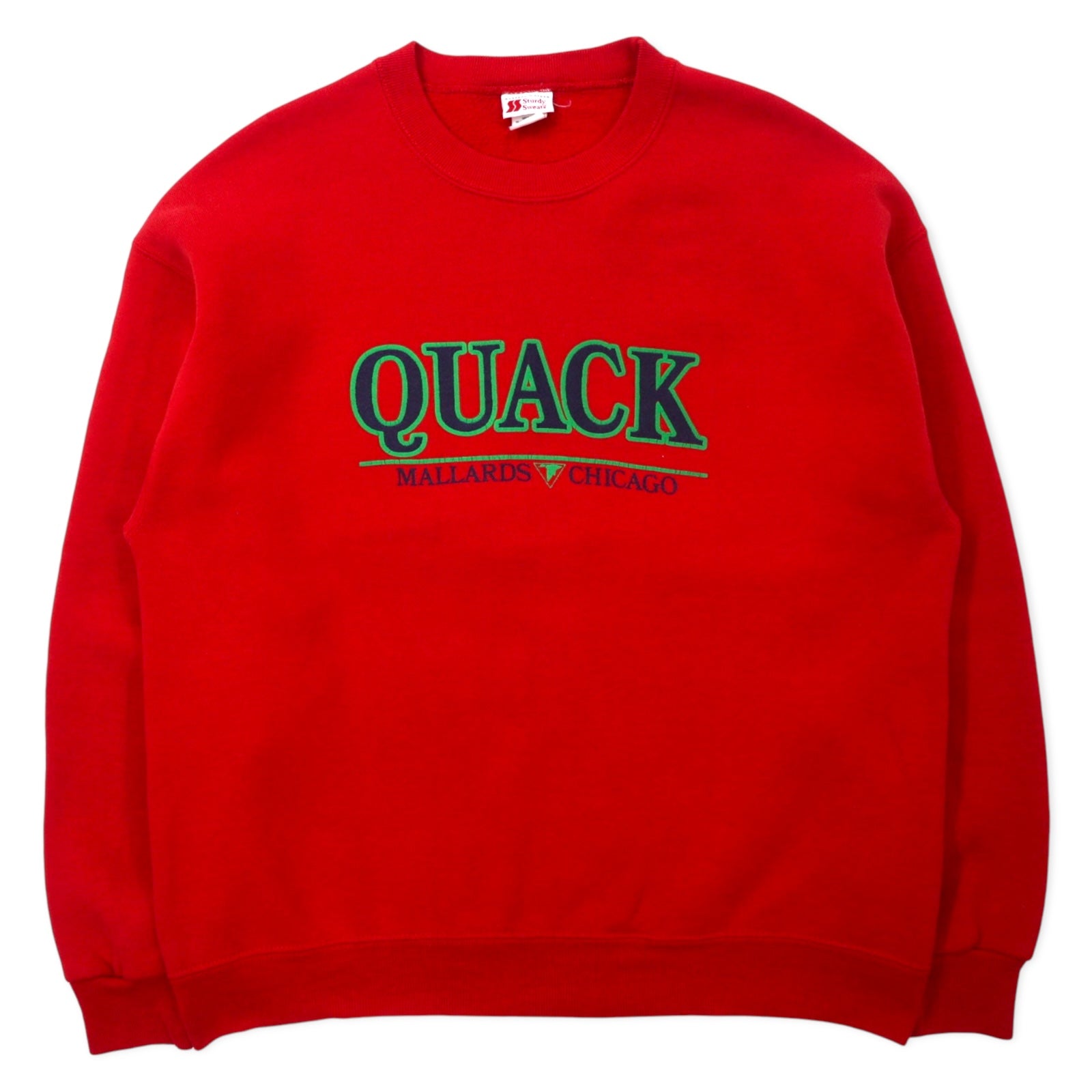BASSETT WALKER USA 90s Sturdy Sweats Felpa stampata XL rossa cotone QUACK