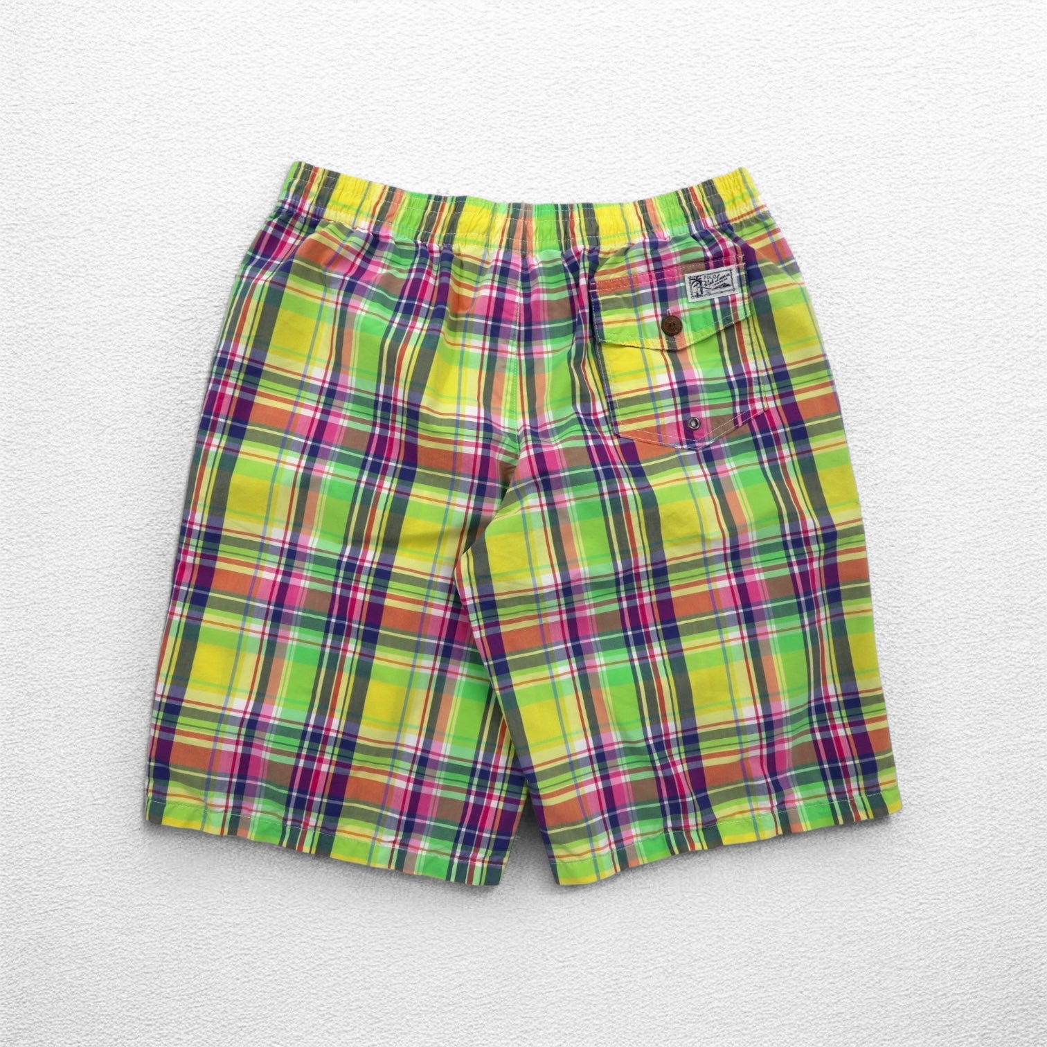 Polo by Ralph Lauren Pantaloncini Madras Anfibi L Giallo Ricamo Piccolo Pony