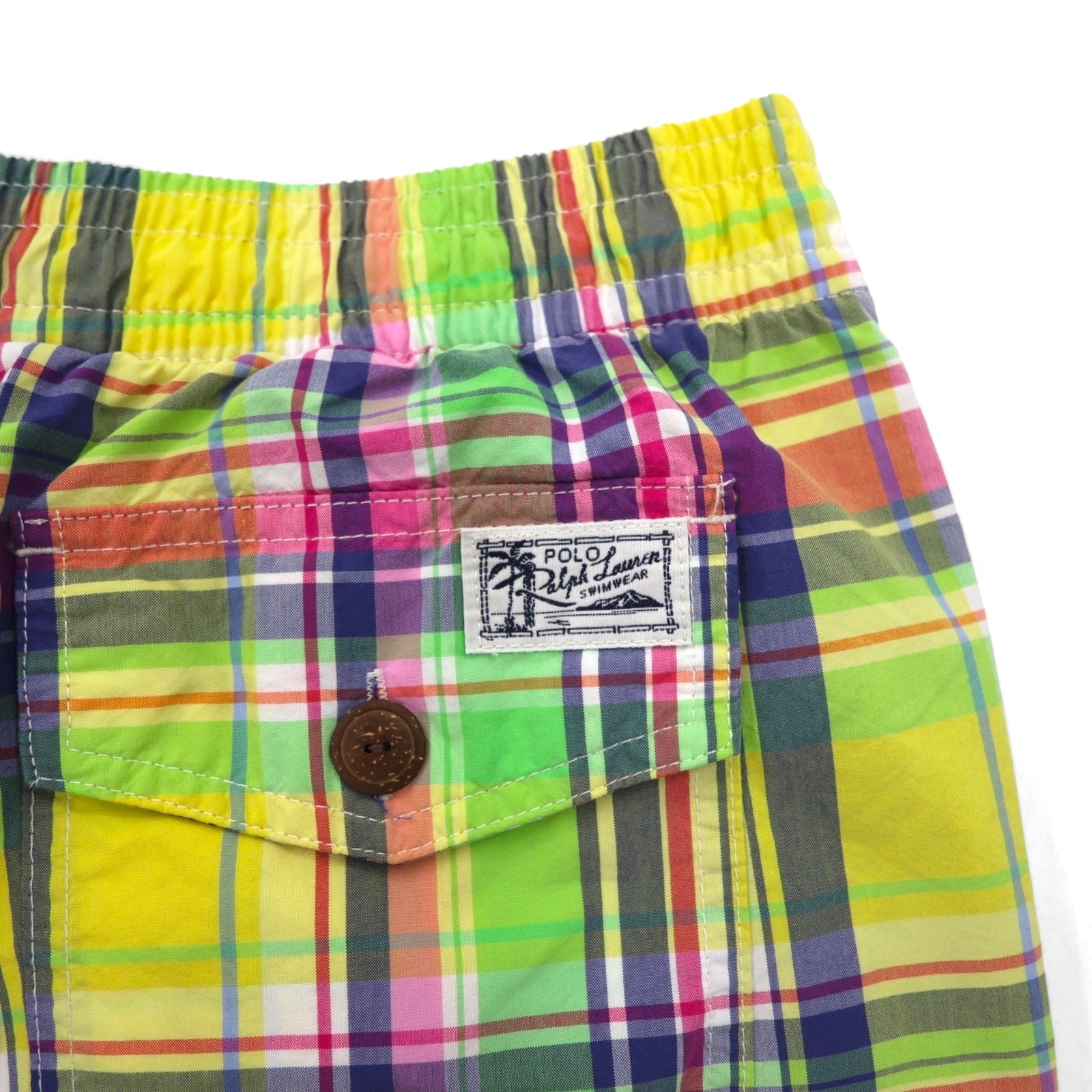 Polo by Ralph Lauren Pantaloncini Madras Anfibi L Giallo Ricamo Piccolo Pony
