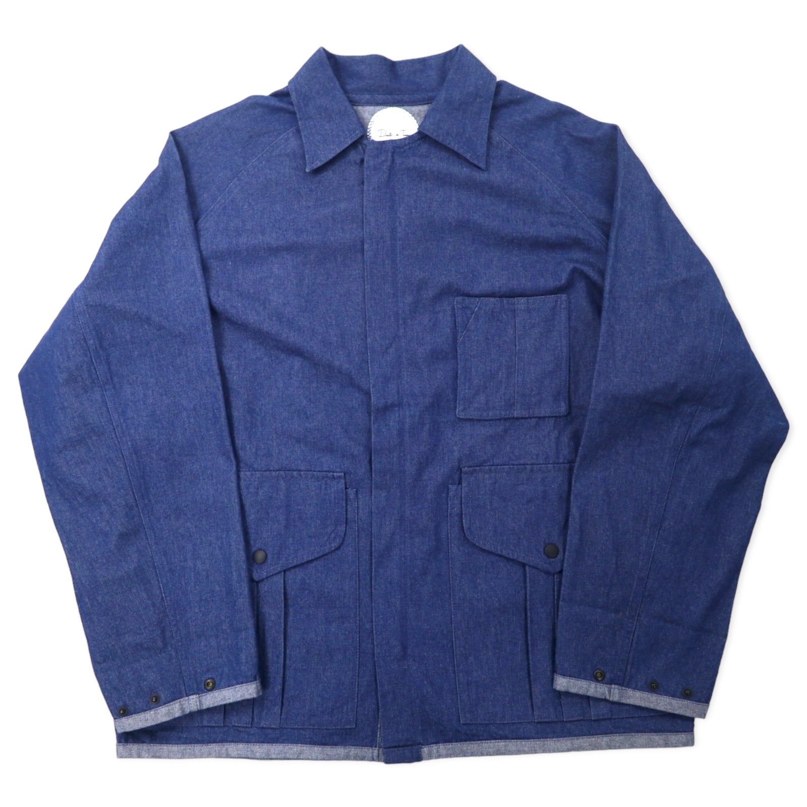 Giacca blouson Death to Tennis in denim con zip, taglia L, colore blu, cotone, logo ricamato sul retro, made in Japan