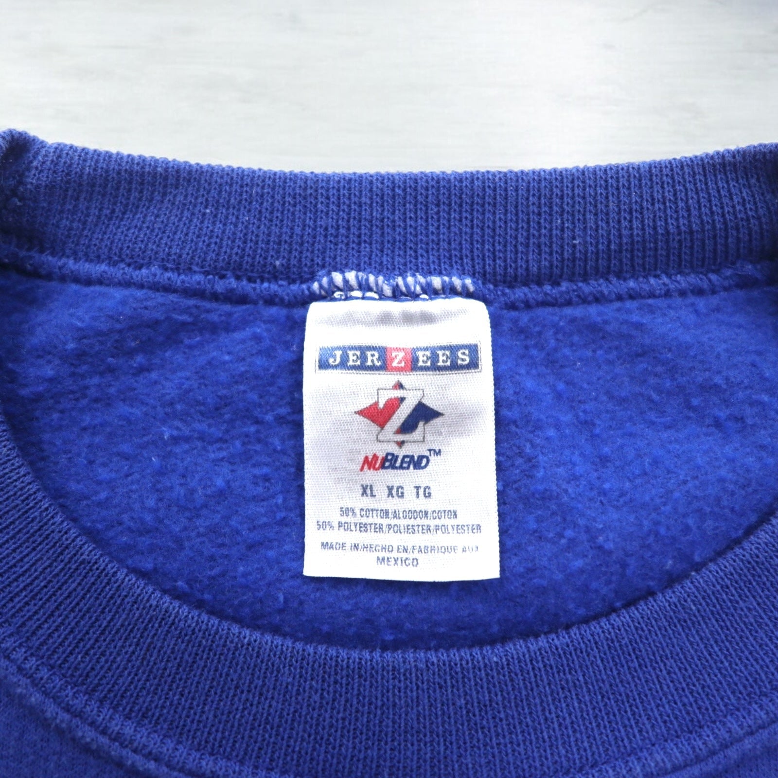 Felpa stampata JERZEES XL blu cotone interno felpato NAACP Made in Mexico