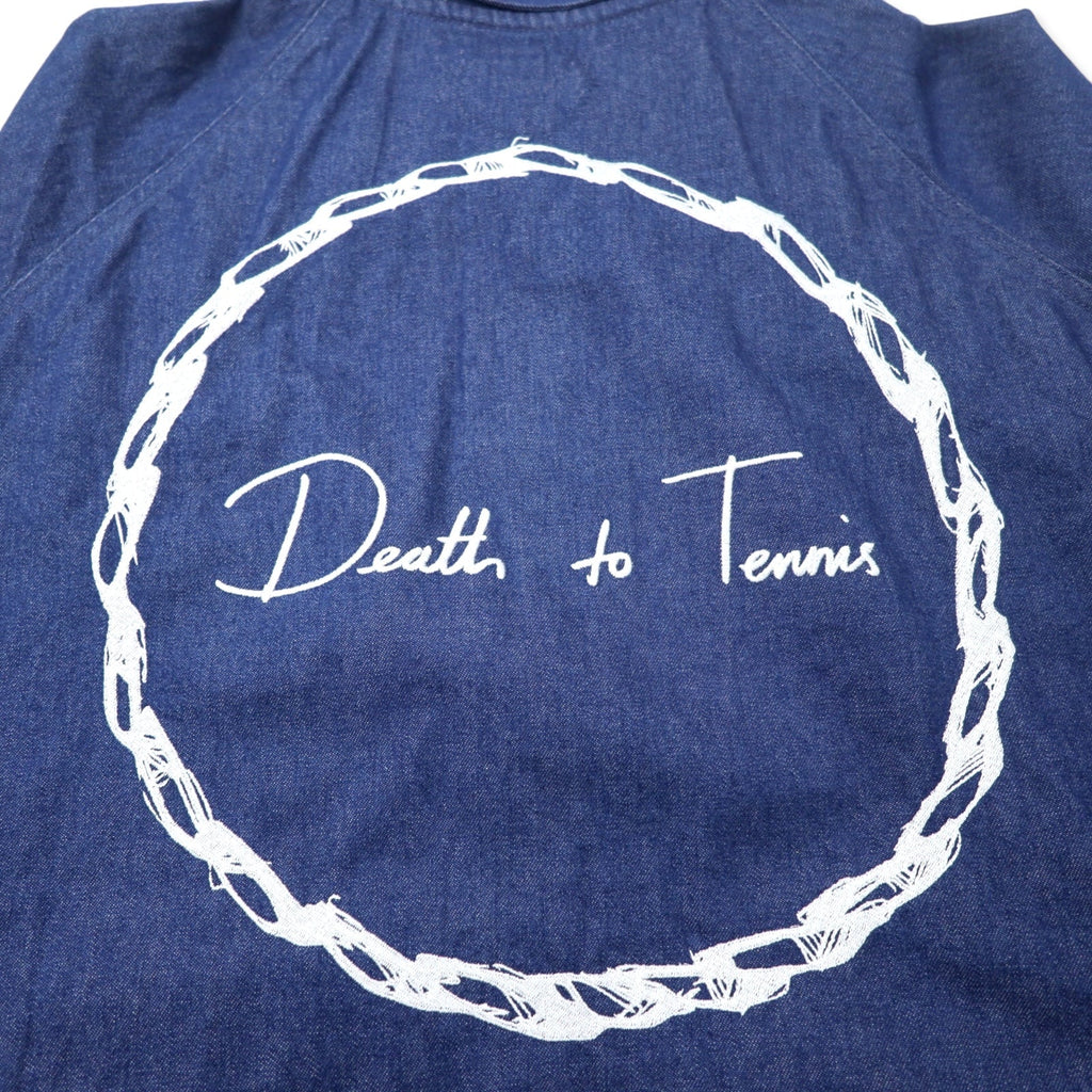 Death to Tennis ジップアップ デニム ブルゾン  L ブルー コットン バックロゴ刺繍 日本製