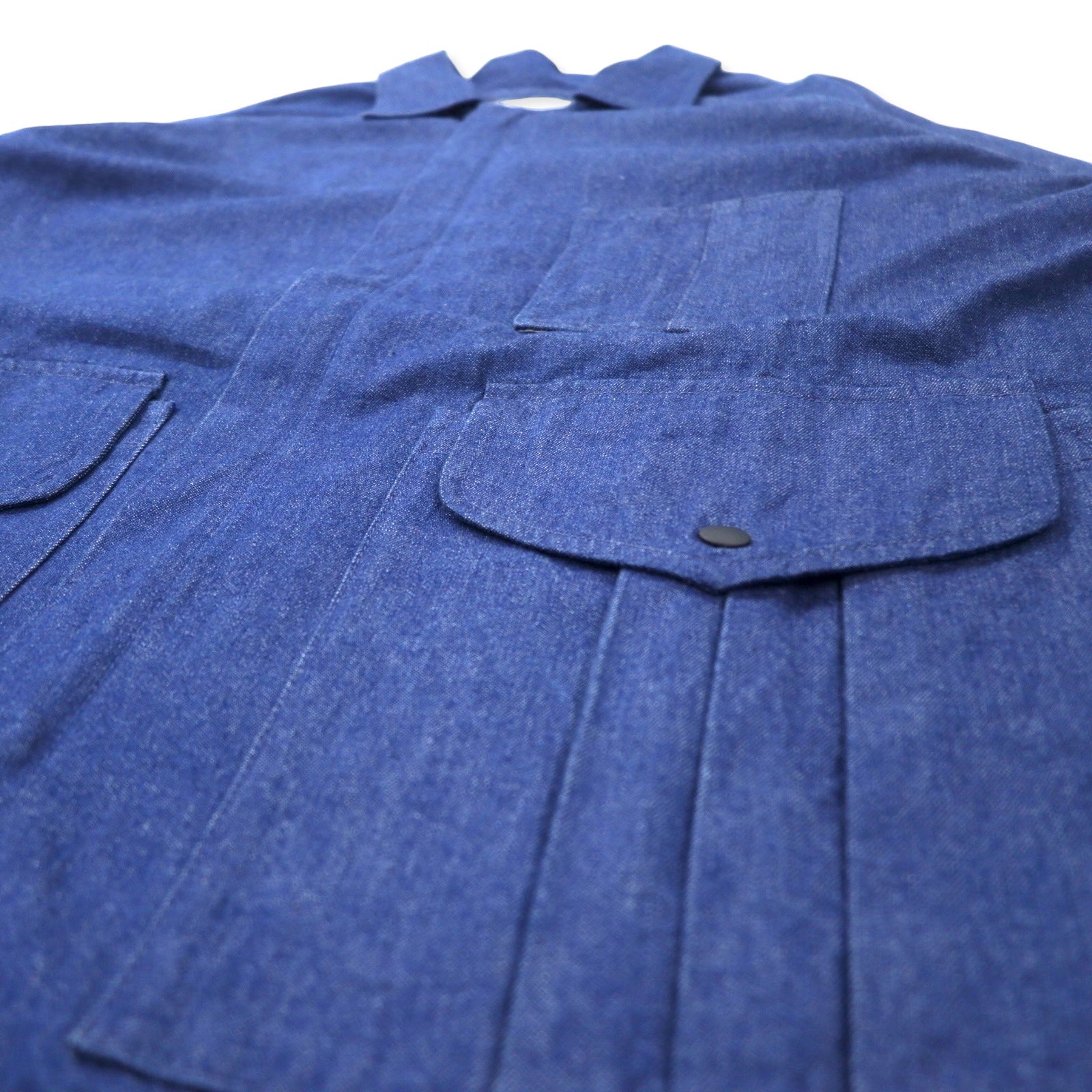 Giacca blouson Death to Tennis in denim con zip, taglia L, colore blu, cotone, logo ricamato sul retro, made in Japan