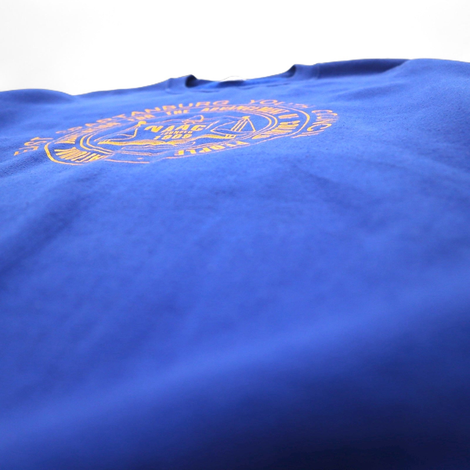 Felpa stampata JERZEES XL blu cotone interno felpato NAACP Made in Mexico