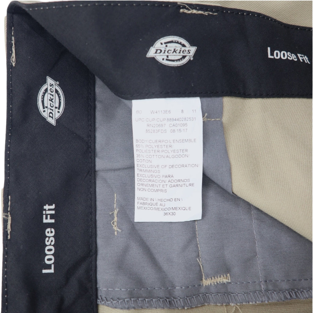 Dickies FLEX Pantalone da lavoro doppio ginocchio 36 Beige Cotone VESTIBILITÀ AMPIA 85283 Made in Messico