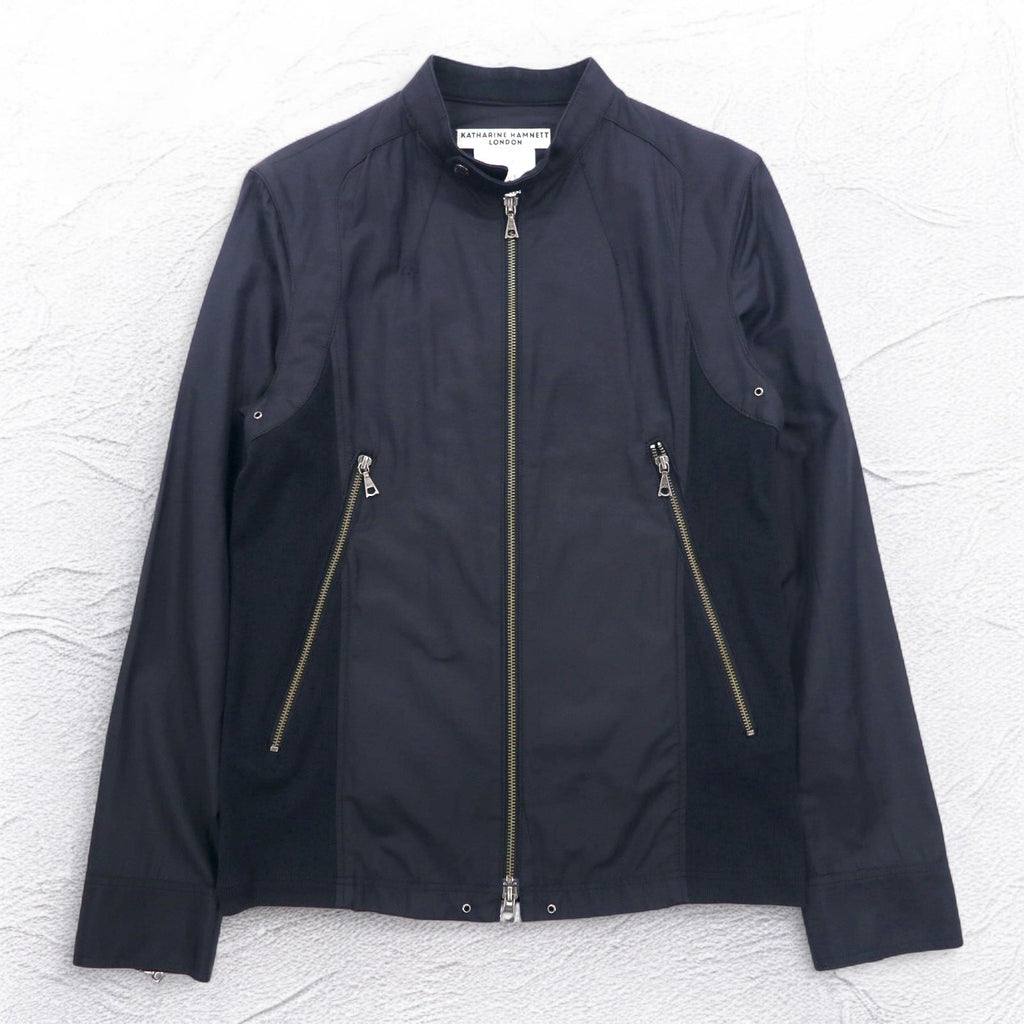 KATHARINE HAMNETT LONDON シングル ライダースジャケット L ブラック ダブルジップ 日本製