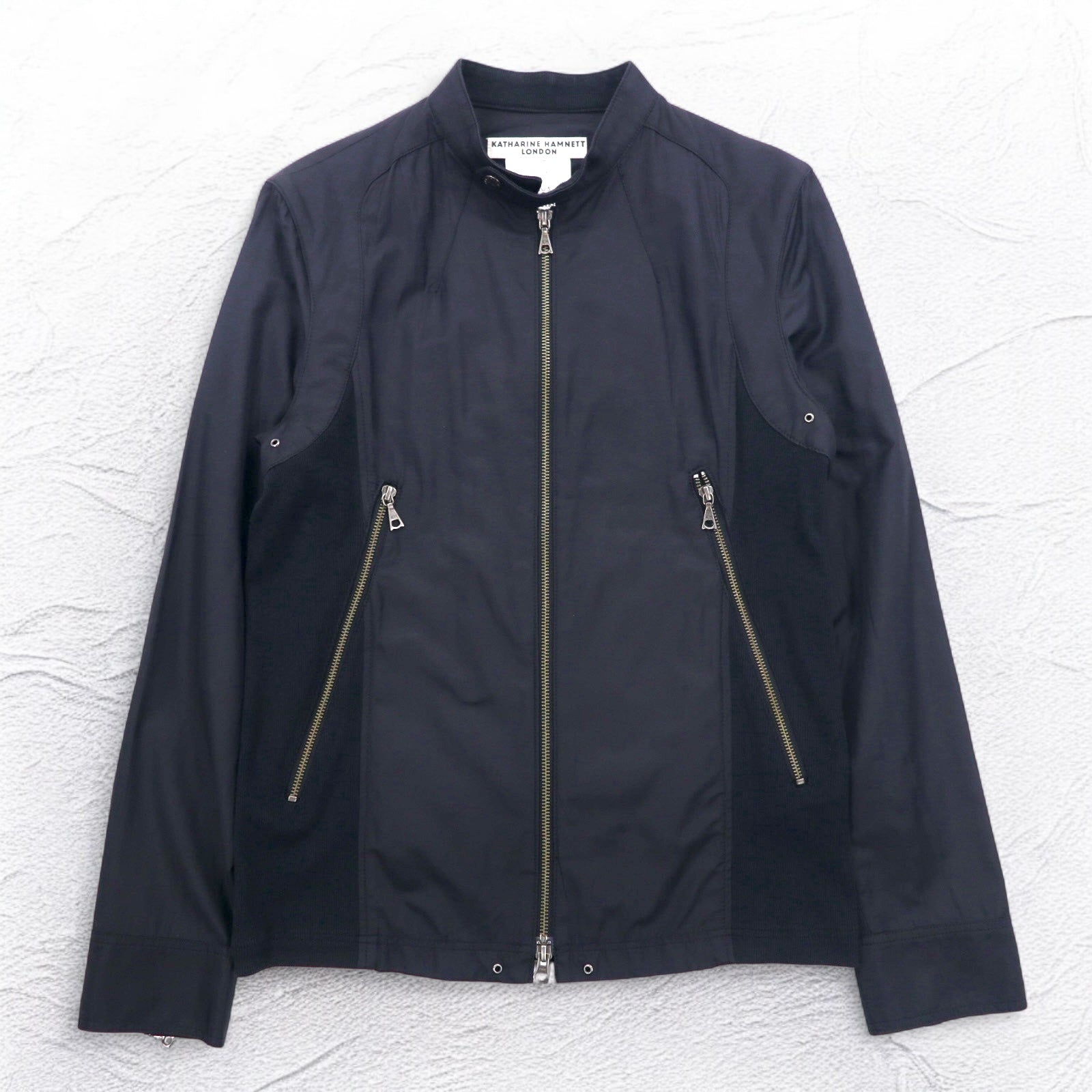 KATHARINE HAMNETT LONDON シングル ライダースジャケット L ブラック ダブルジップ 日本製