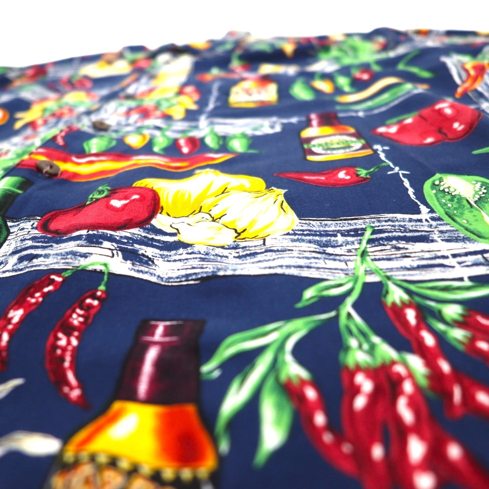 Big Dogs anni '90 camicia hawaiana XL blu navy motivo all-over in rayon