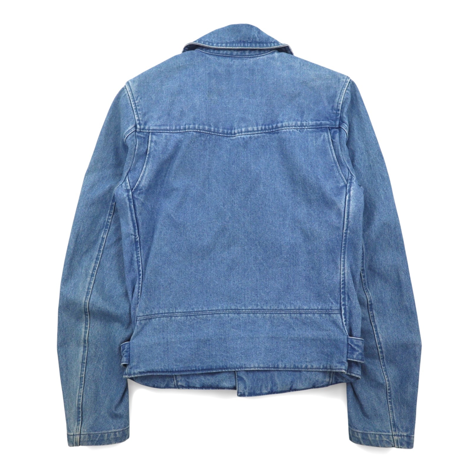 PHENOMENON Giacca in denim doppio petto stile motociclista taglia M, indaco blu, cotone JKT-235 Made in Japan