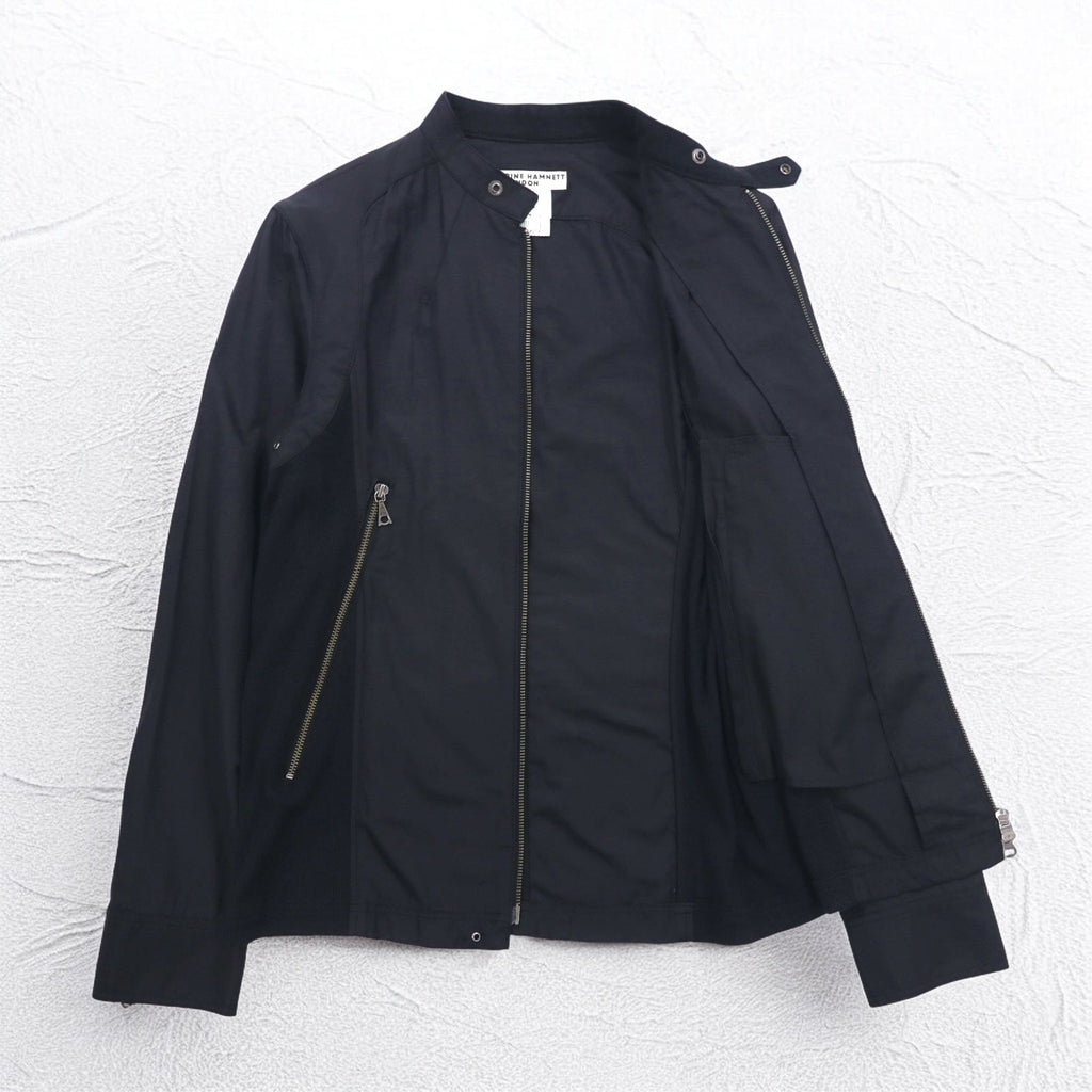 KATHARINE HAMNETT LONDON シングル ライダースジャケット L ブラック ダブルジップ 日本製