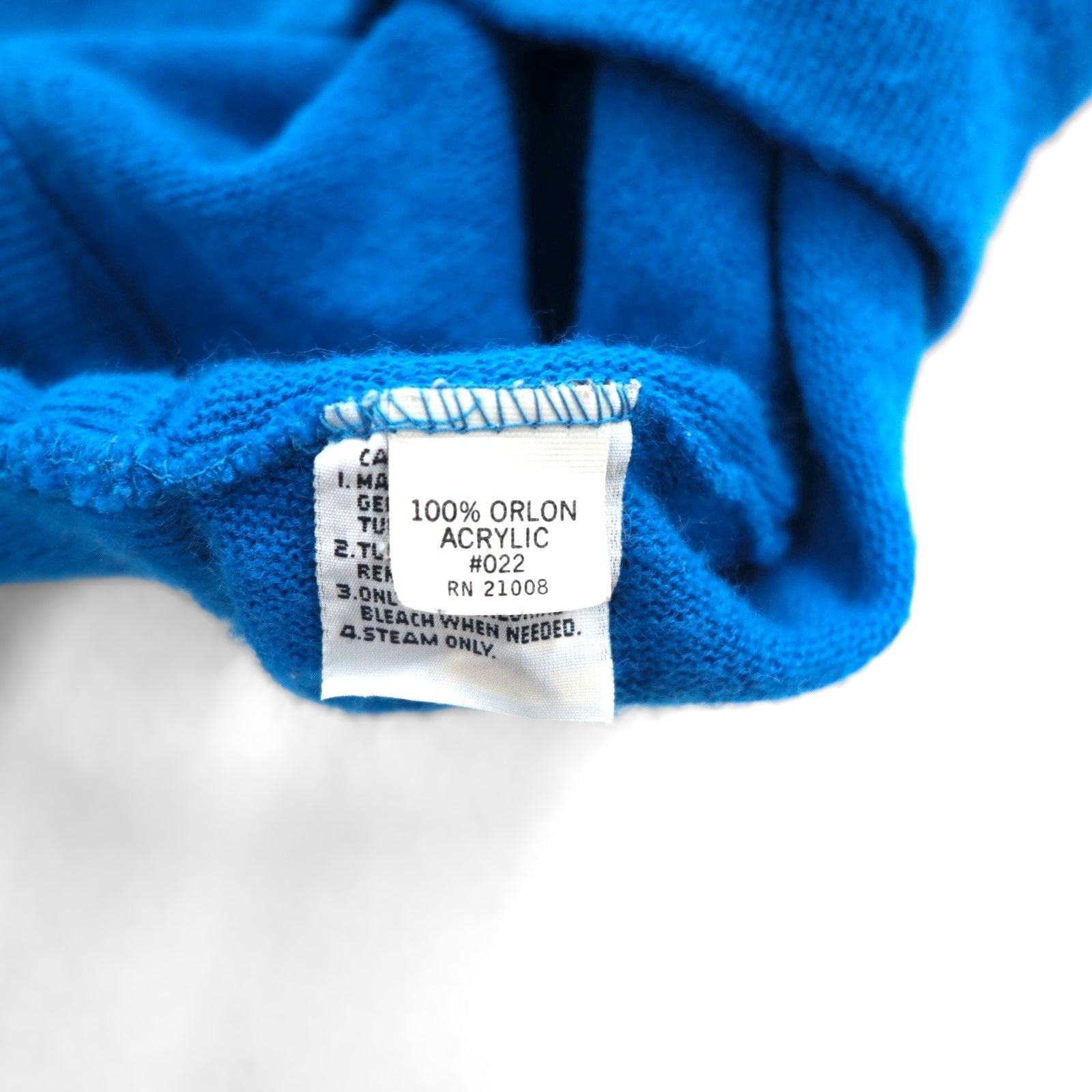 LACOSTE 70年代 ヴィンテージ Vネック アクリルニット セーター XL ブルー 糸巻タグ