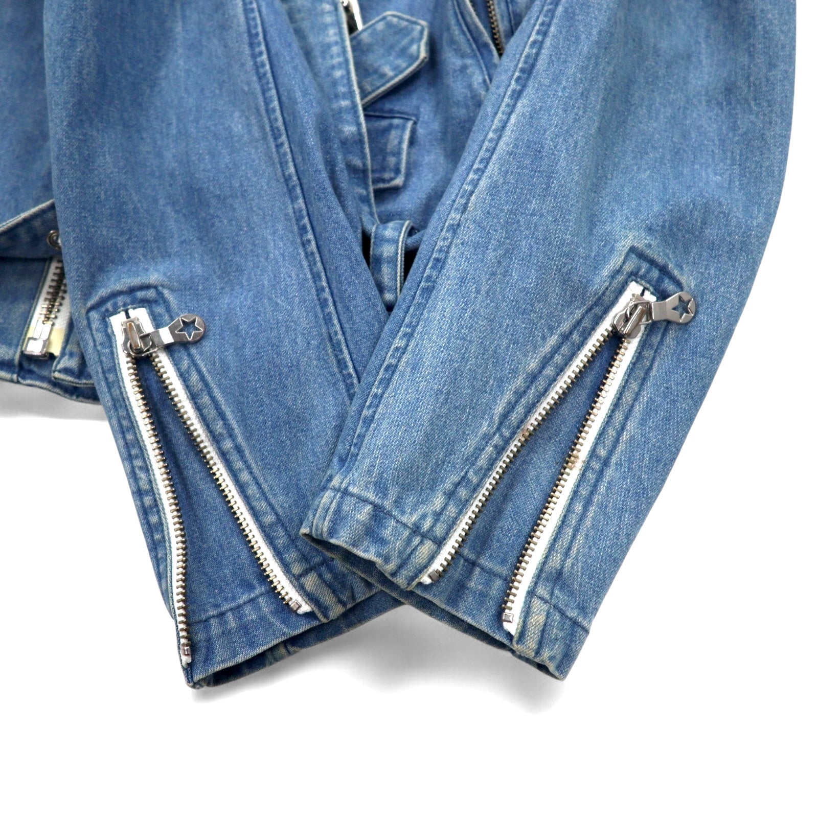 PHENOMENON Giacca in denim doppio petto stile motociclista taglia M, indaco blu, cotone JKT-235 Made in Japan