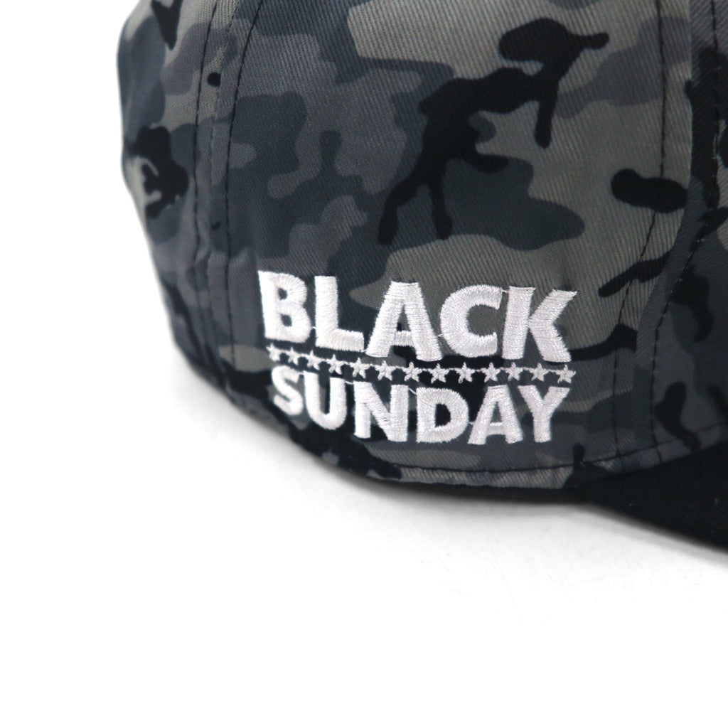BLACK SUNDAY Snapback Baseball Cap FREE Nero Camouflage Teschio Piastra