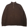 POLO JEANS COMPANY RALPH LAUREN Maglione in maglia a mezza zip XXL Marrone Cotone Cerniera IDEAL Oversize
