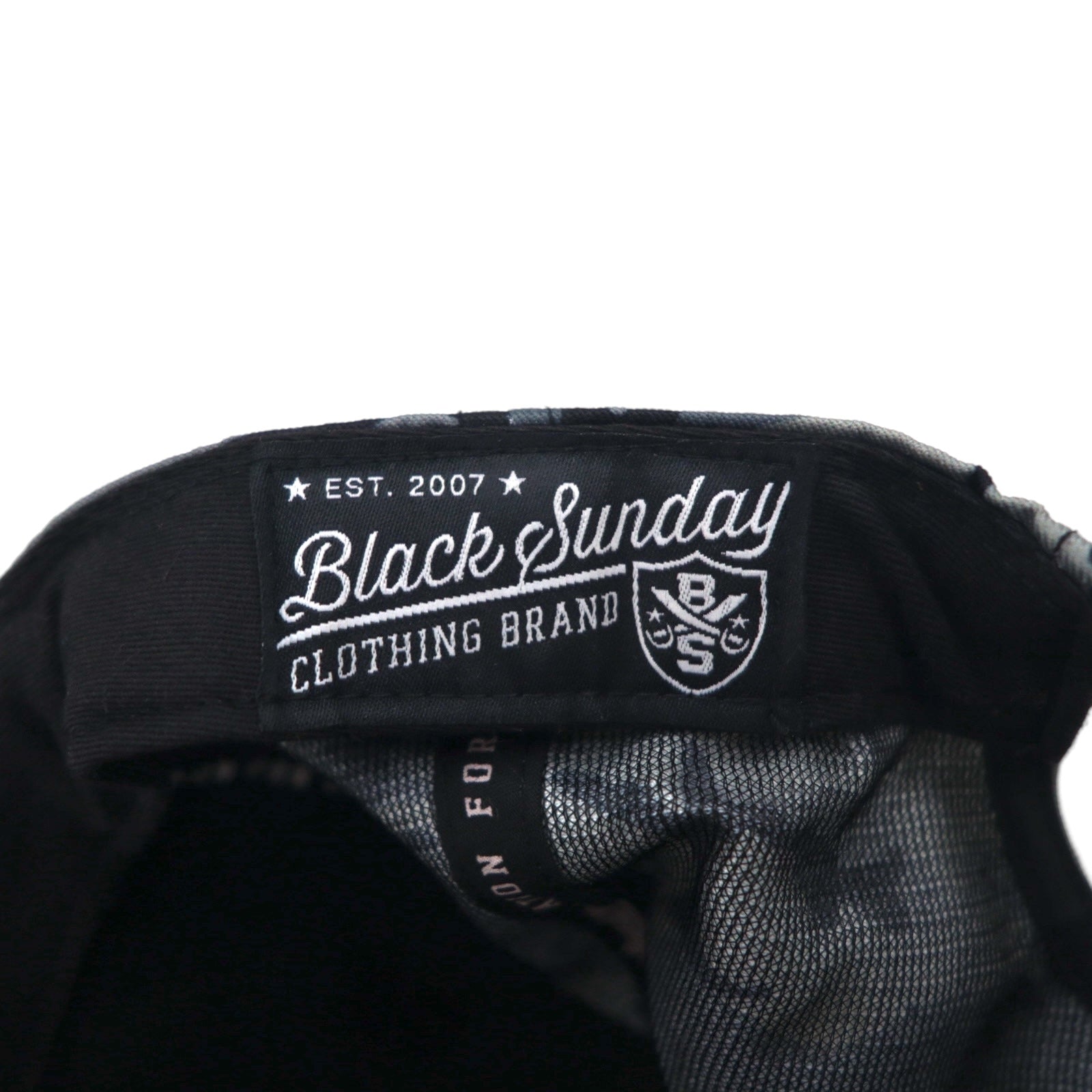 BLACK SUNDAY スナップバック ベースボールキャップ FREE ブラック カモフラ スカル プレート