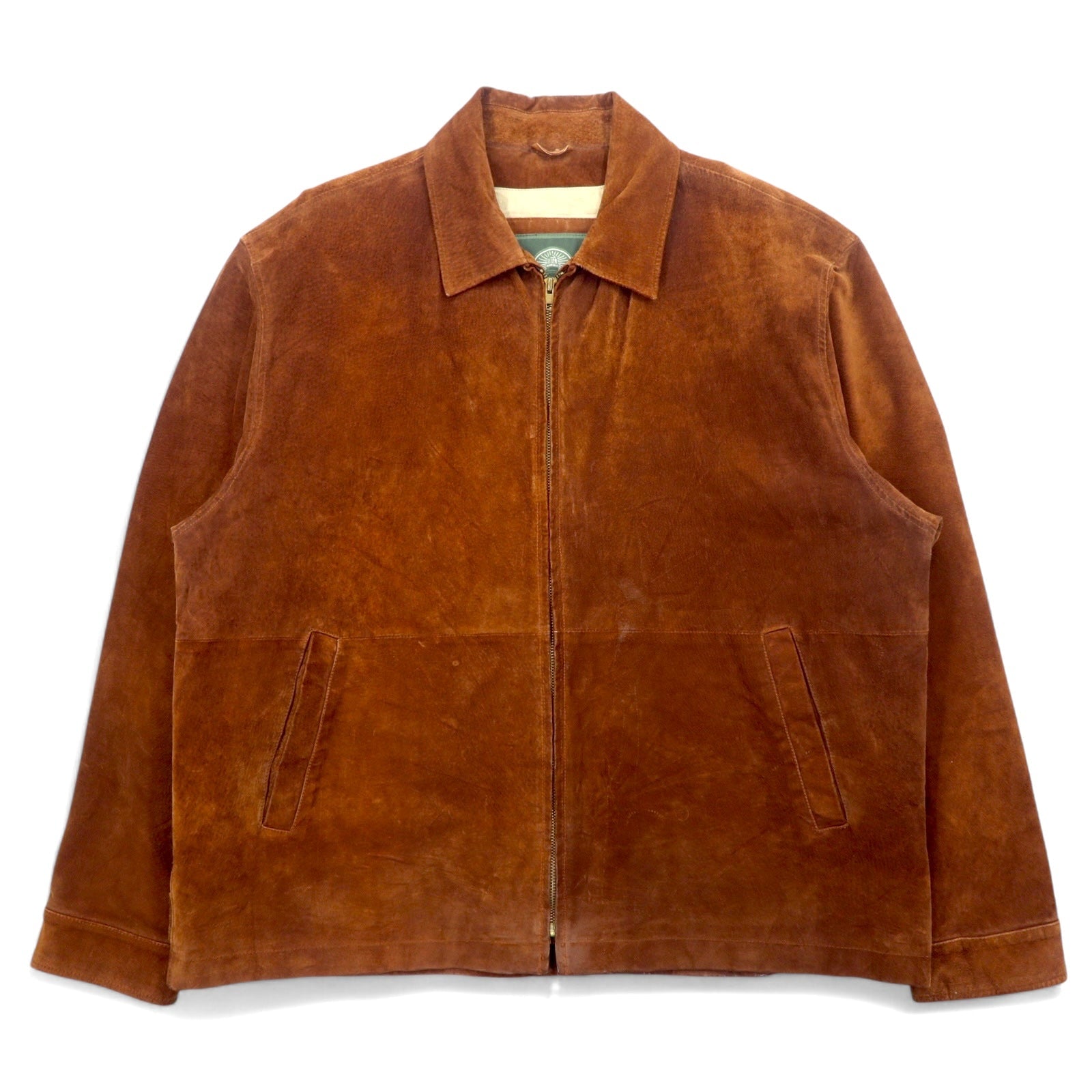 WEATHERPROOF anni '90, giubbotto swing top in pelle scamosciata, taglia XL, colore marrone