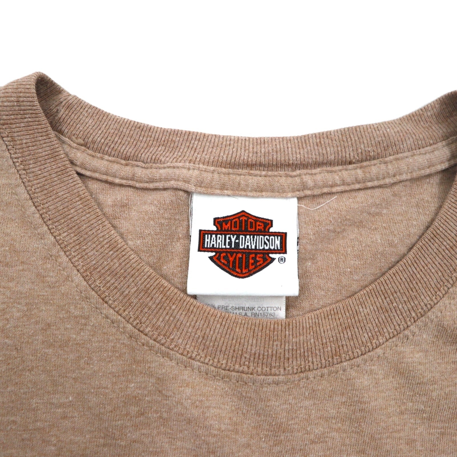 HARLEY DAVIDSON T-shirt stampata Hanes BEEFY-T made in USA XL cotone beige ALASKA