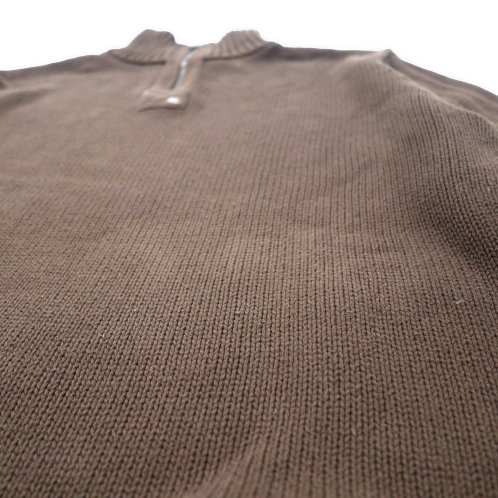 POLO JEANS COMPANY RALPH LAUREN Maglione in maglia a mezza zip XXL Marrone Cotone Cerniera IDEAL Oversize