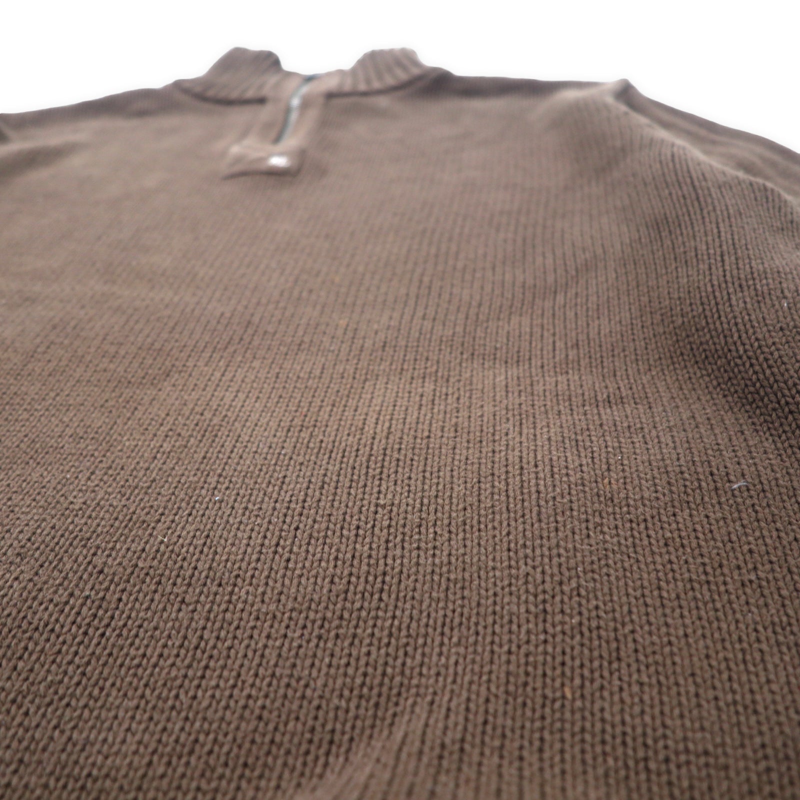 POLO JEANS COMPANY RALPH LAUREN Maglione in maglia a mezza zip XXL Marrone Cotone Cerniera IDEAL Oversize