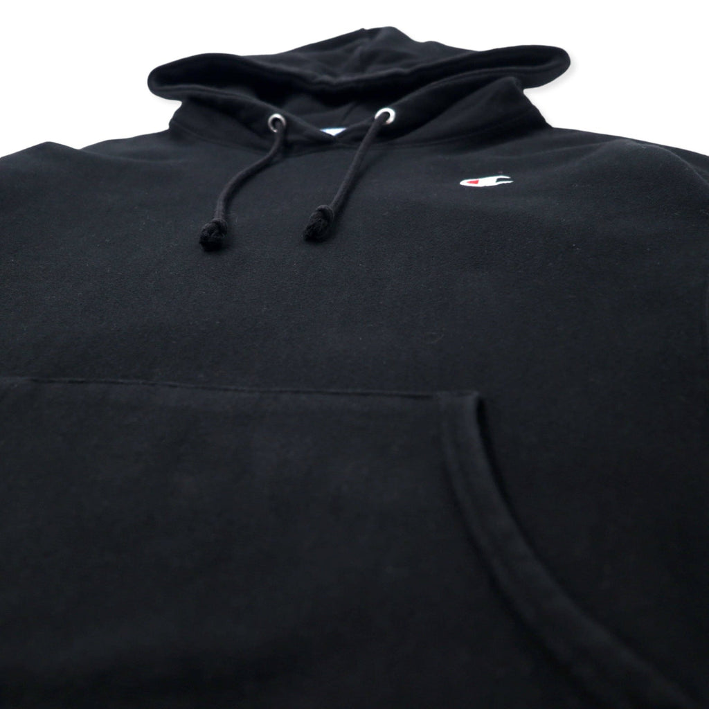 Champion Reverse Weave Felpa con cappuccio pullover XL Nera Cotone Etichetta blu ricamata Replica Prodotta in Honduras