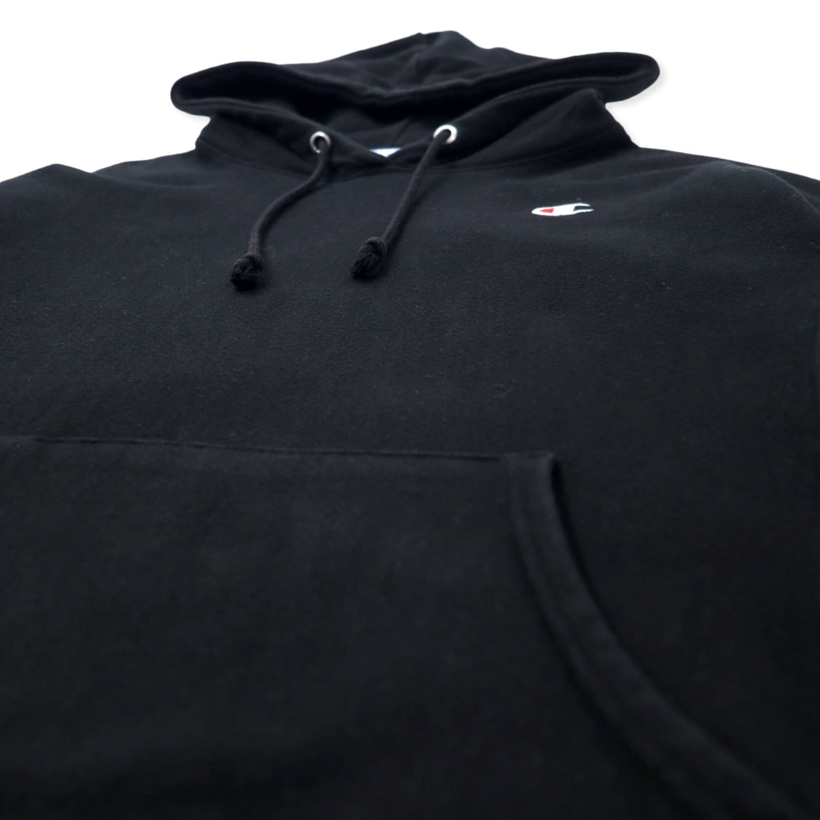 Champion Reverse Weave Felpa con cappuccio pullover XL Nera Cotone Etichetta blu ricamata Replica Prodotta in Honduras