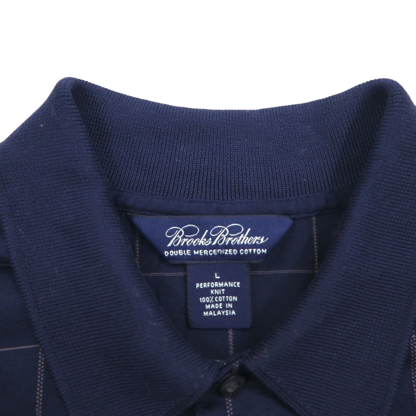Brooks Brothers Polo in maglia Performance L a quadri blu navy in cotone doppio mercerizzato mercerizzato